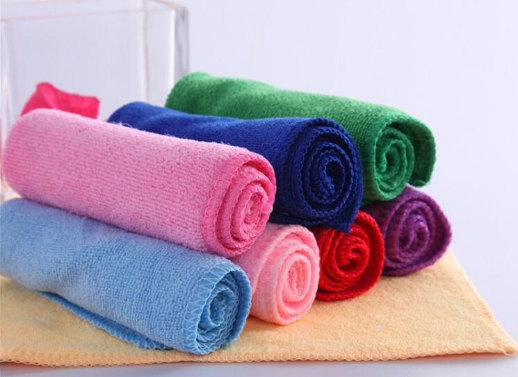 Superfine Fiber Face Towel 25*25 Microfiber Kitchen Cleaning Car Hair-Drying Towel Wholesale