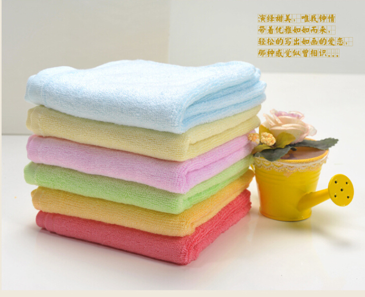 100% bamboo fiber hair baby middle square towel children towel face washing small towel super absorbent