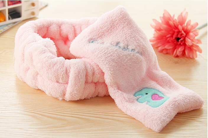 Microfiber Coral Velvet Pink Plush Hair Band Korean Cute Cartoon Big Bow Face Wash Hair Band