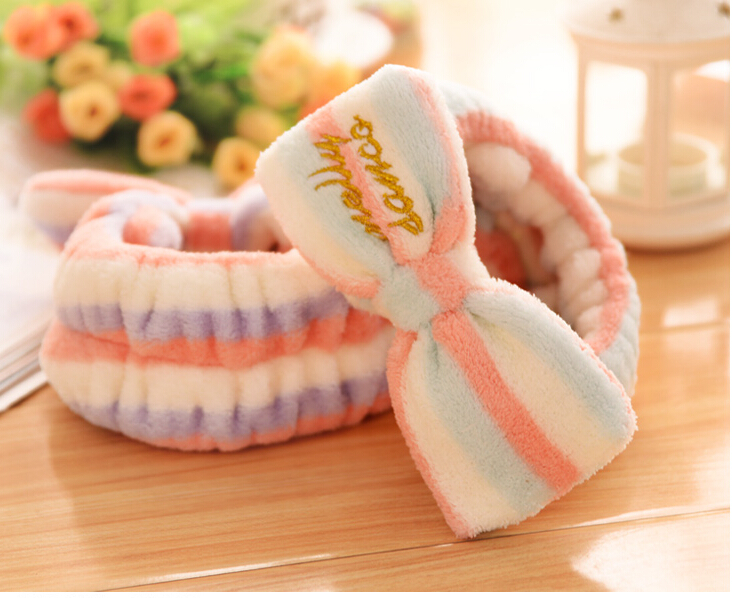 South Korea Big Bow Hair Band Bath Sports Washing Face Hair Band Cosmetic Bag Headband Hair Towel