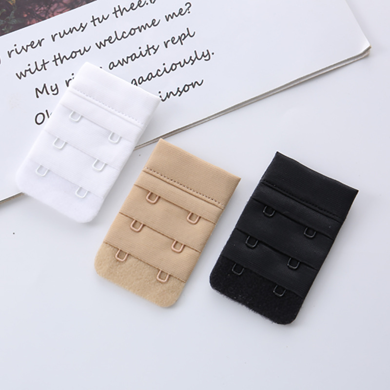 customized 38mm three rows and two buttons french underwear connection bra extension buckle back lengthening underwear plastic buckle