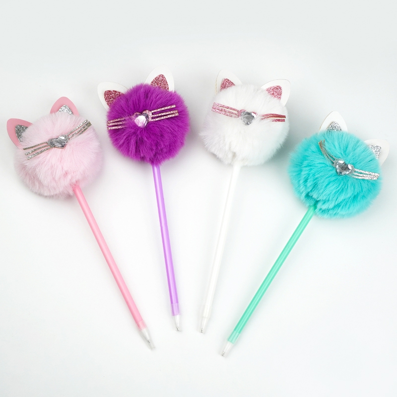 Cat Fur Balls Ballpoint Pen Korean Creative Practical Student Writing Craft Pen Xx