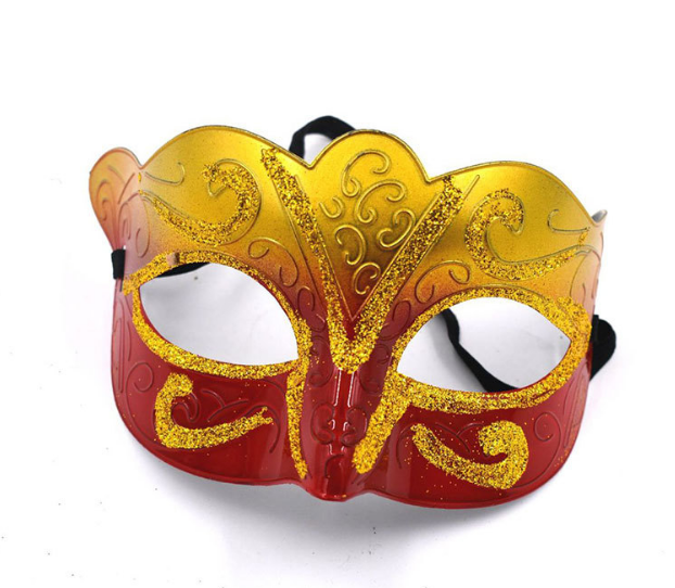 new Masquerade Mask Sample Custom Halloween Party Golden Gradient Venetian Fox Mask Wholesale