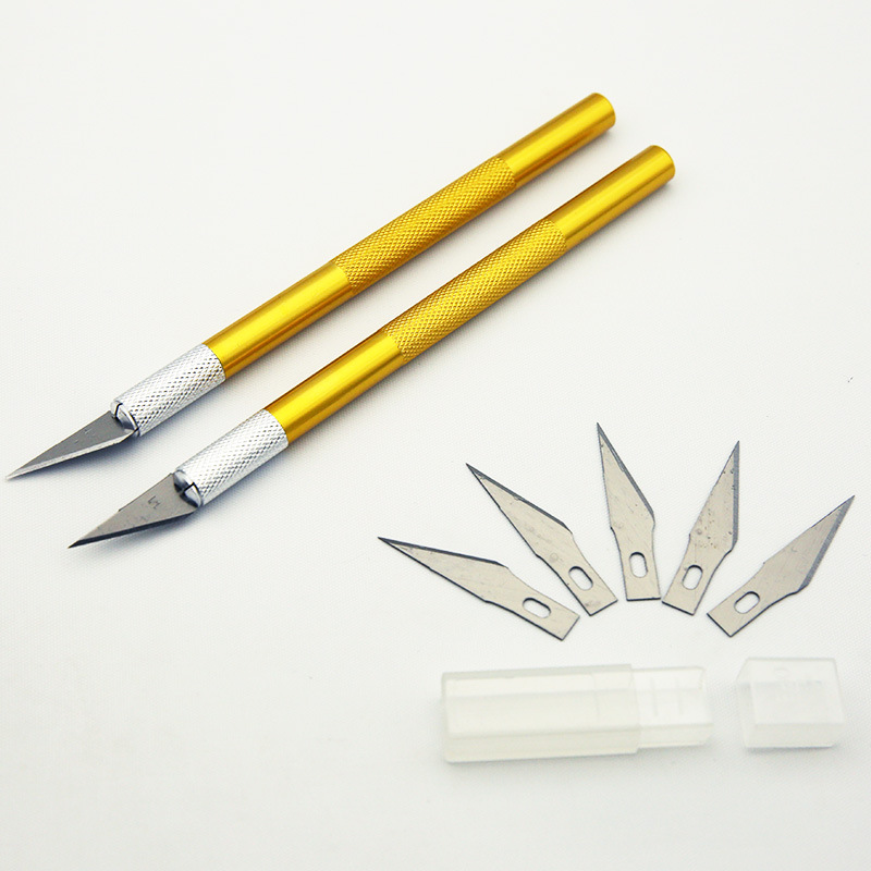 Neutral 6-Color Aluminum Rod carving Knife Blade Manual Carving Knife Set Wholesale Model Film Sticking Tool