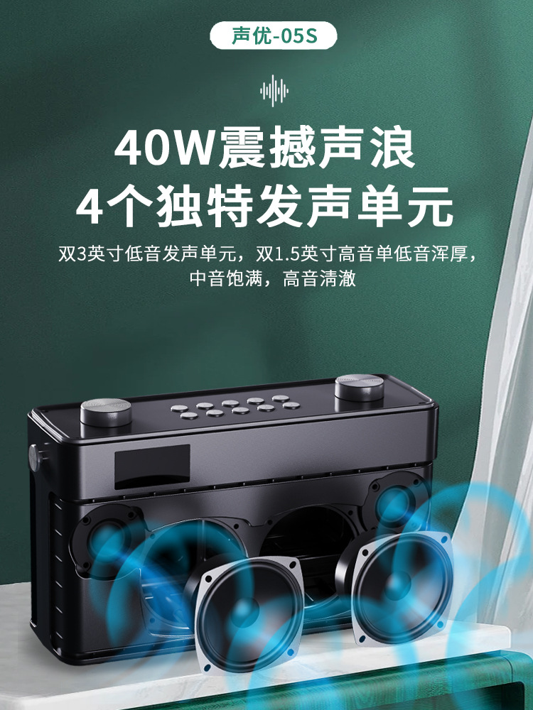 Shengyou Q5s Professional Sound Card Karaoke Audio Portable Outdoor Bluetooth Microphone Singing Erhu Saxophone Musical Instrument Speaker