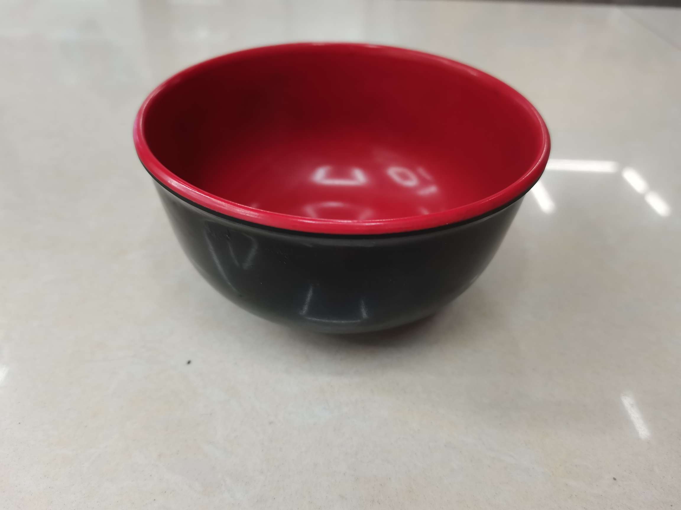 Imitation Porcelain Melamine Tableware Plastic Plate and Bowl Rice Noodles Bowl Black Red Bowl Noodle Bowl Breakfast Bowl Soup Bowl 2011 Black Red Two-Tone Bowl
