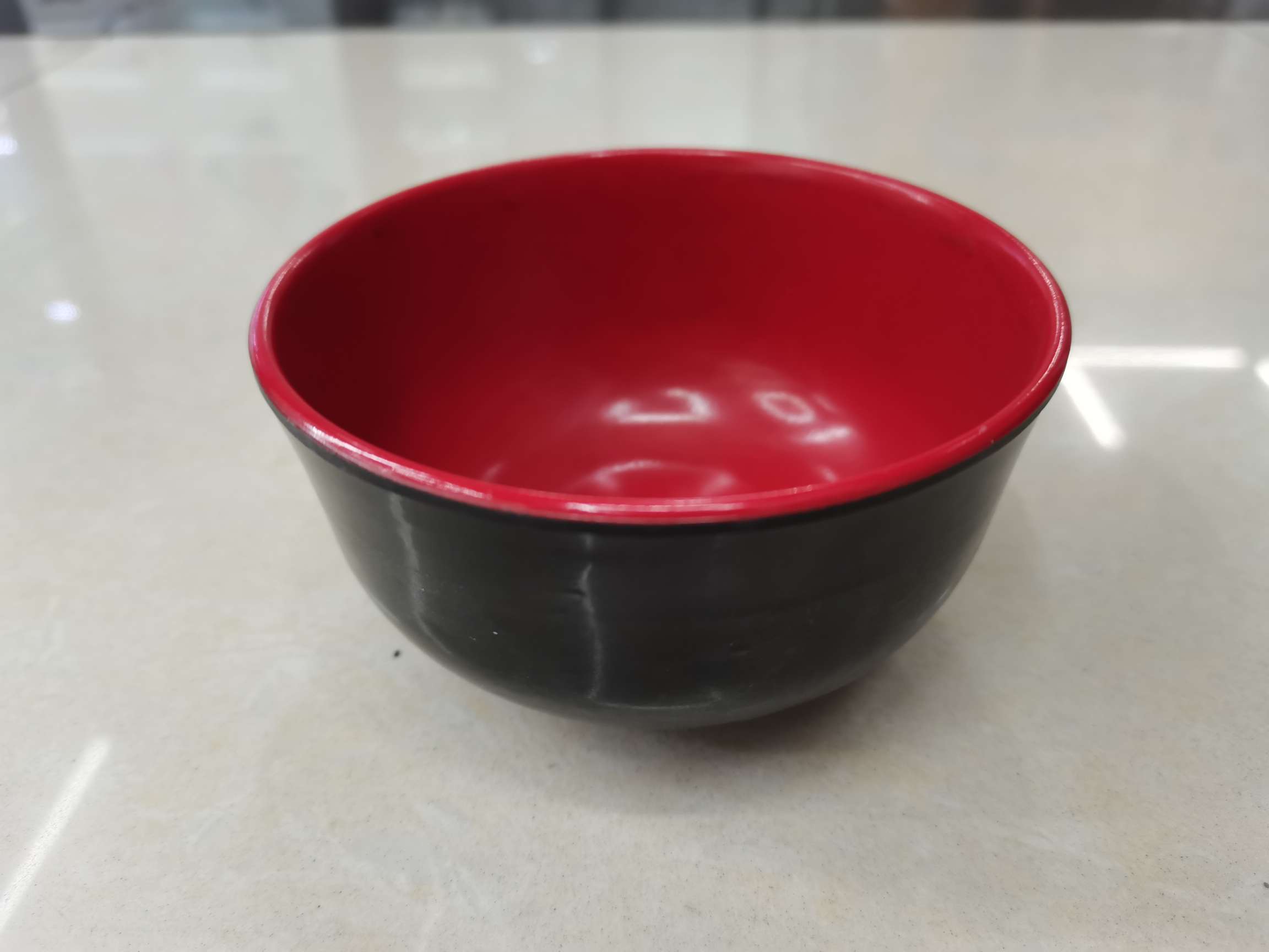 Imitation Porcelain Melamine Tableware Plastic Plate and Bowl Rice Noodles Bowl Black Red Bowl Noodle Bowl Breakfast Bowl Soup Bowl 5045 Black Red Two-Tone Bowl