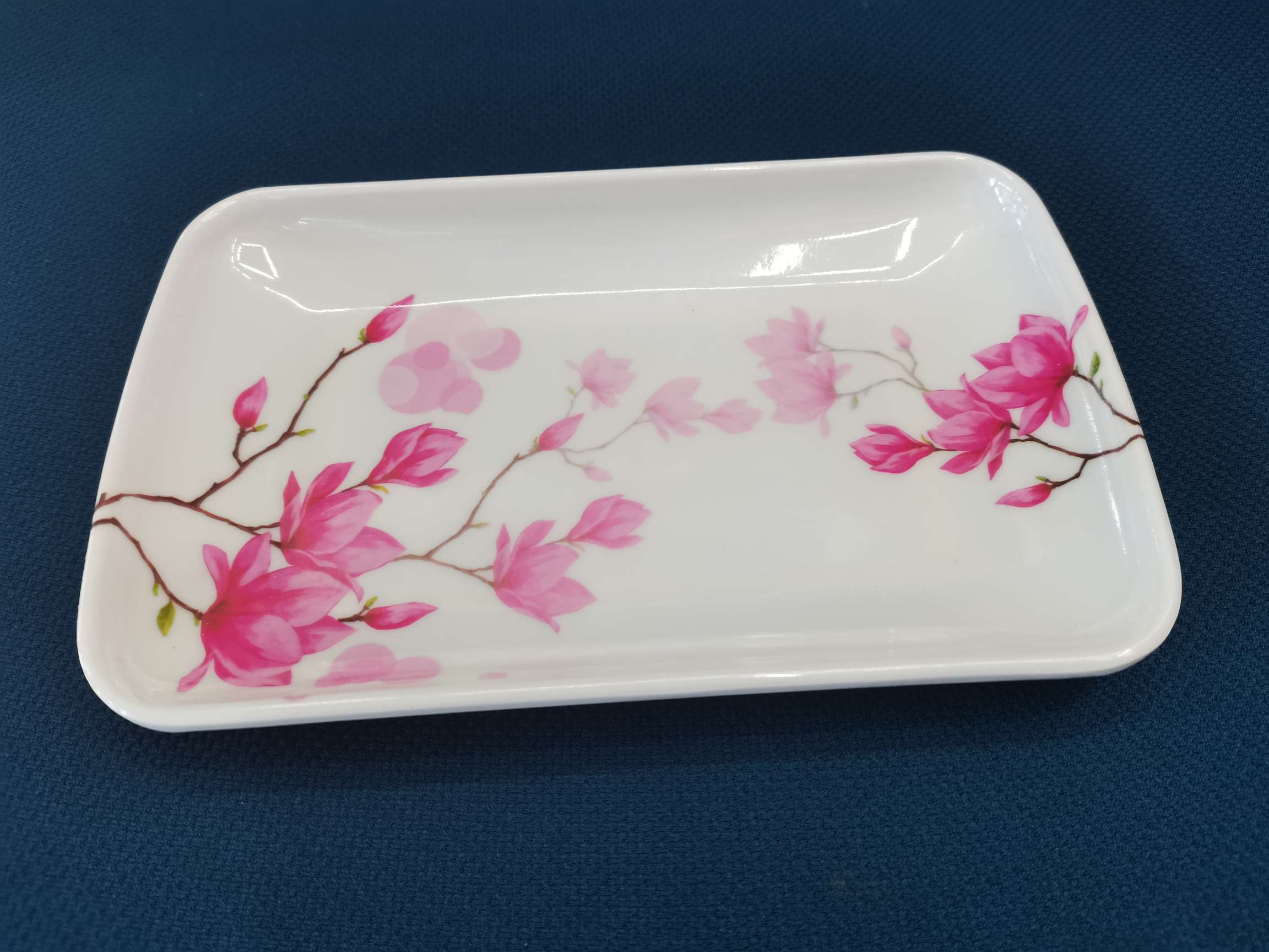 Imitation Porcelain Melamine Tableware Plastic Tray 2275 Color Strip Panzijia Dining Plate Pattern Plate