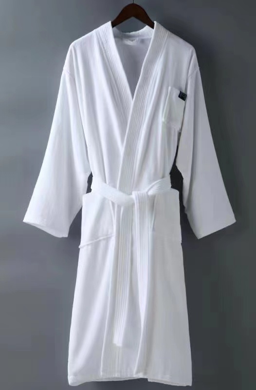 Gray Multiple Colors 100% Cotton Cut Velvet Bathrobe