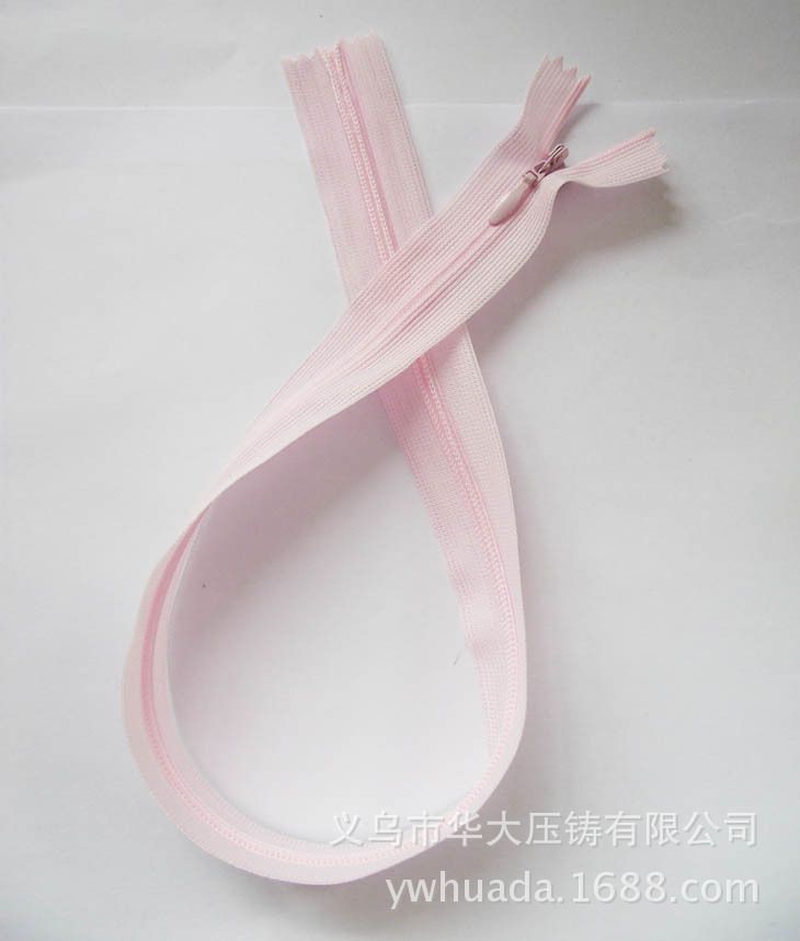 Huada Die Casting Hongyu Zipper Factory Direct Sales 3# Invisible Silk/Woven Belt Skirt Pillow Seat Cushion Zipper