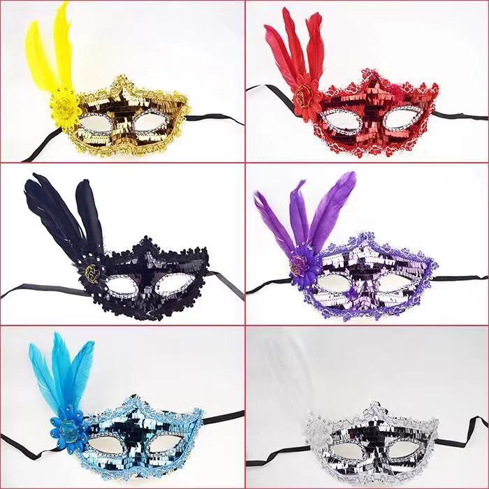 Factory Direct Sales Wholesale Masquerade Party Feather Mask