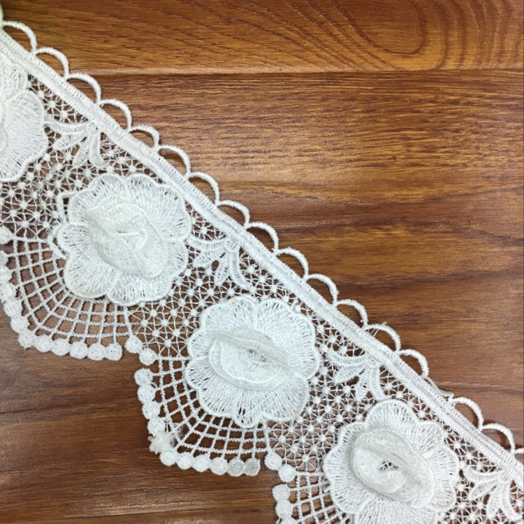 three-dimensional lace spot water soluble lace milk silk polyester lace computer embroidery lace clothing accessories 2