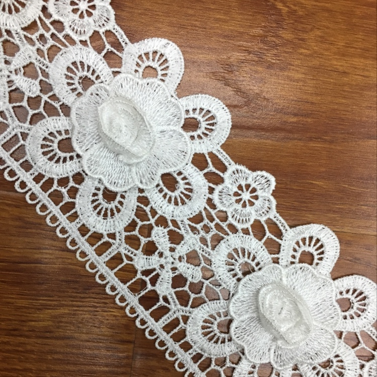 three-dimensional lace spot water soluble lace milk silk polyester lace computer embroidery lace clothing accessories