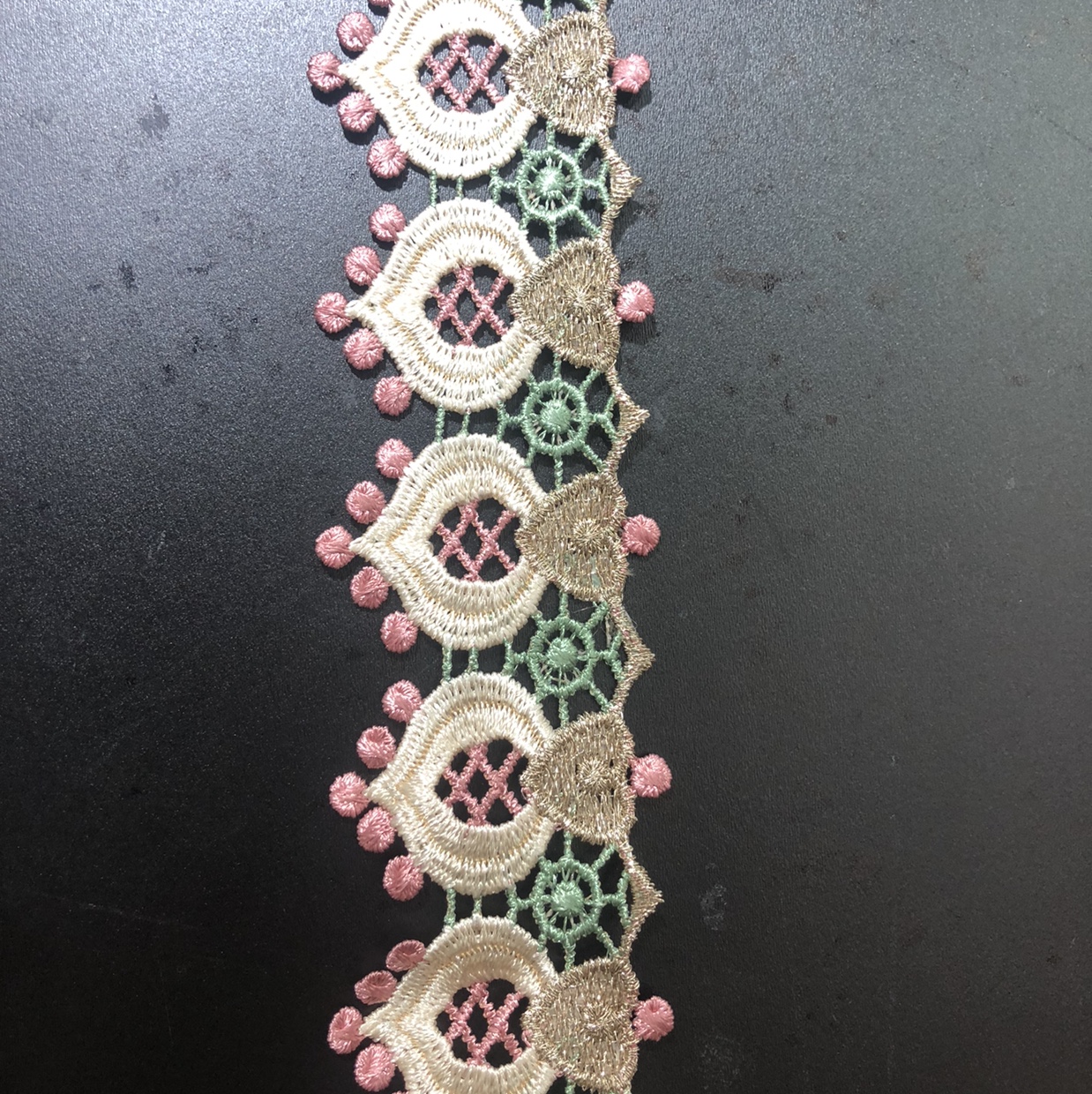 Factory Direct Sales Gold Sand Lace 36 Water Soluble Lace Gold Thread Embroidery Lace Gold Pink Lace Can Be Customized