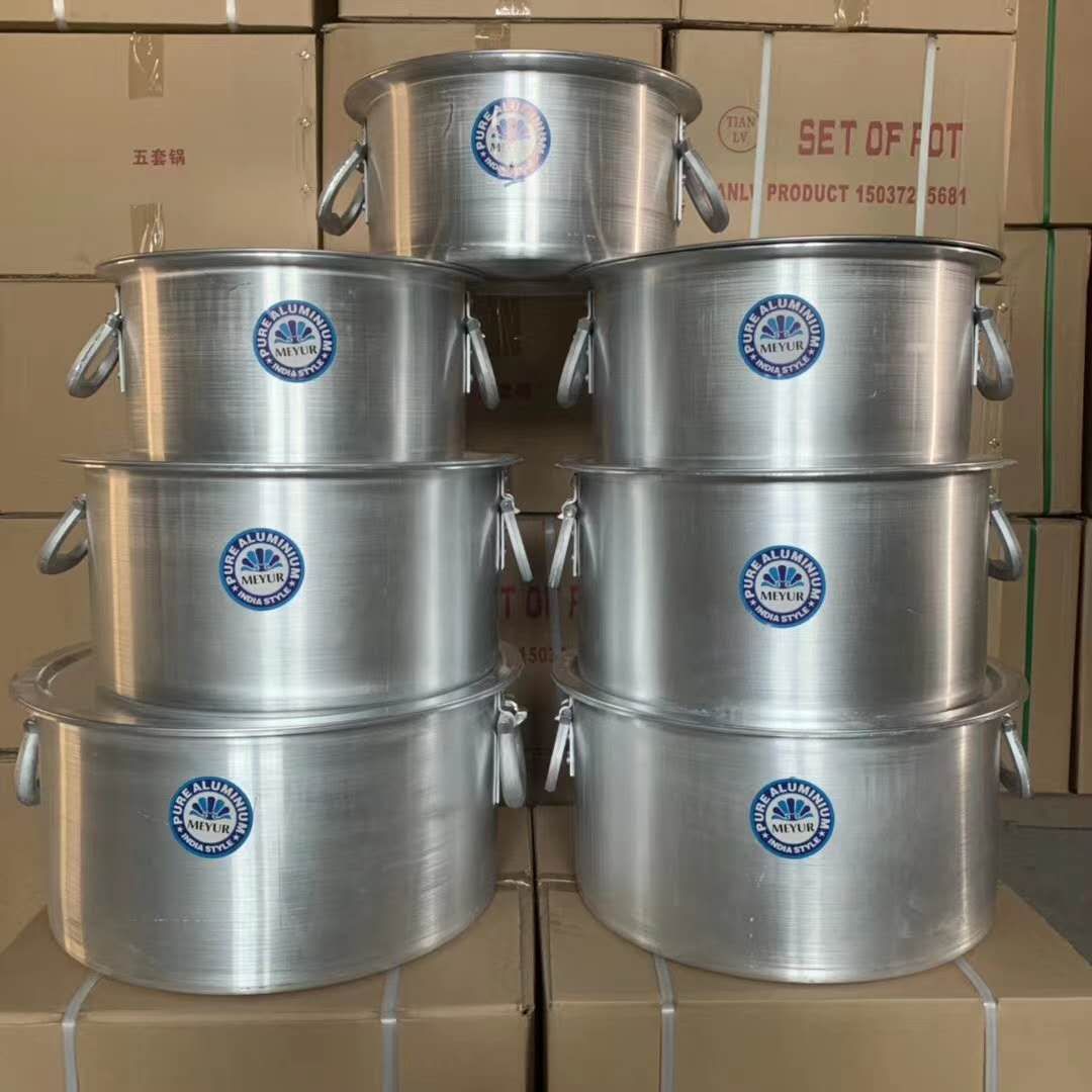 Yiwu Good Goods Aluminum Products 7-Piece Large Aluminum Pot， Soup Pot Large Size an Aluminum Pot