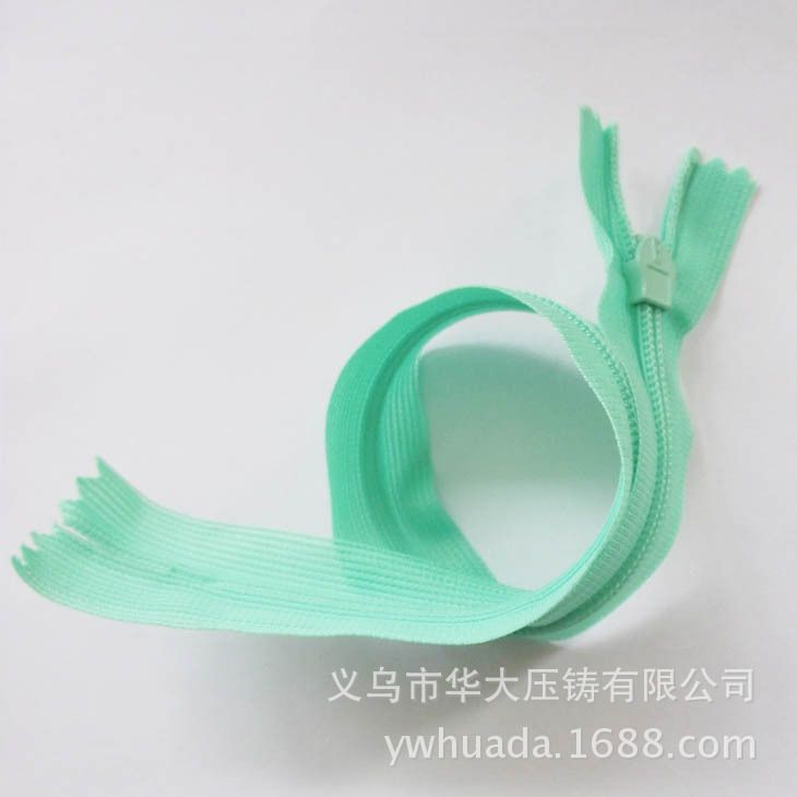 Factory Direct Sales Various Sizes Various Colors 3# Invisible Silk Zipper and Pull Head