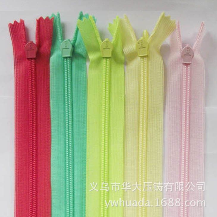 Factory Direct Sales 3# Invisible Silk Zipper and Pull Head