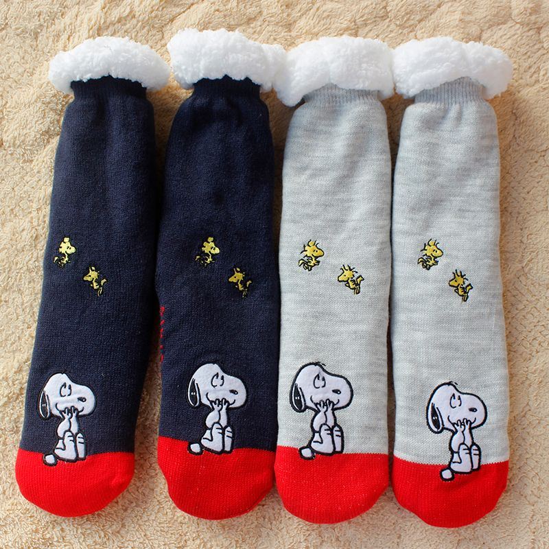 Cashmere Double-Layer Acrylic Floor Non-Slip Silicone Sleeping Socks Student Dormitory Socks