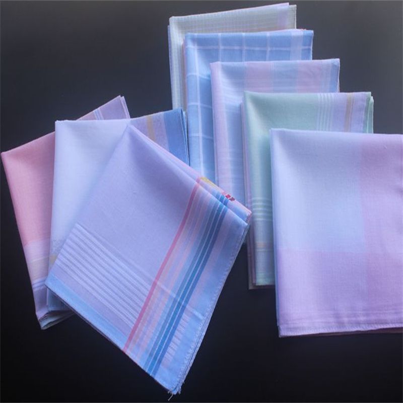 Middle-Aged and Elderly Men's Export Foreign Cotton Large Handkerchief Men's Sweat-Absorbent Classic Handkerchief Towel 25