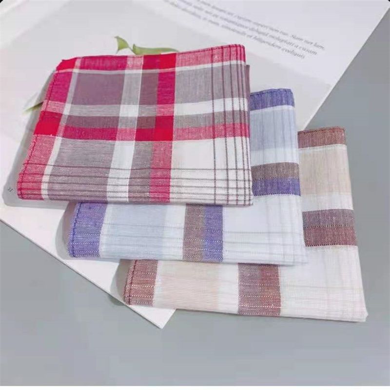 Middle-Aged and Elderly Men's Export Foreign Cotton Large Handkerchief Men's Sweat-Absorbent Classic Handkerchief Towel 32