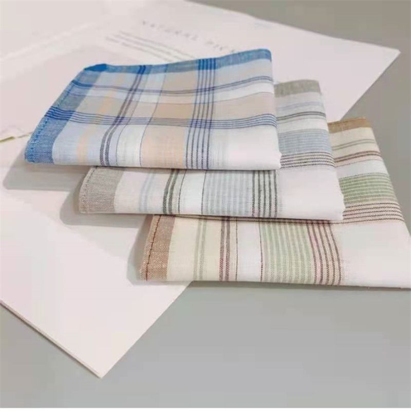 Middle-Aged and Elderly Men's Export Foreign Cotton Large Handkerchief Men's Sweat-Absorbent Classic Handkerchief Towel 28