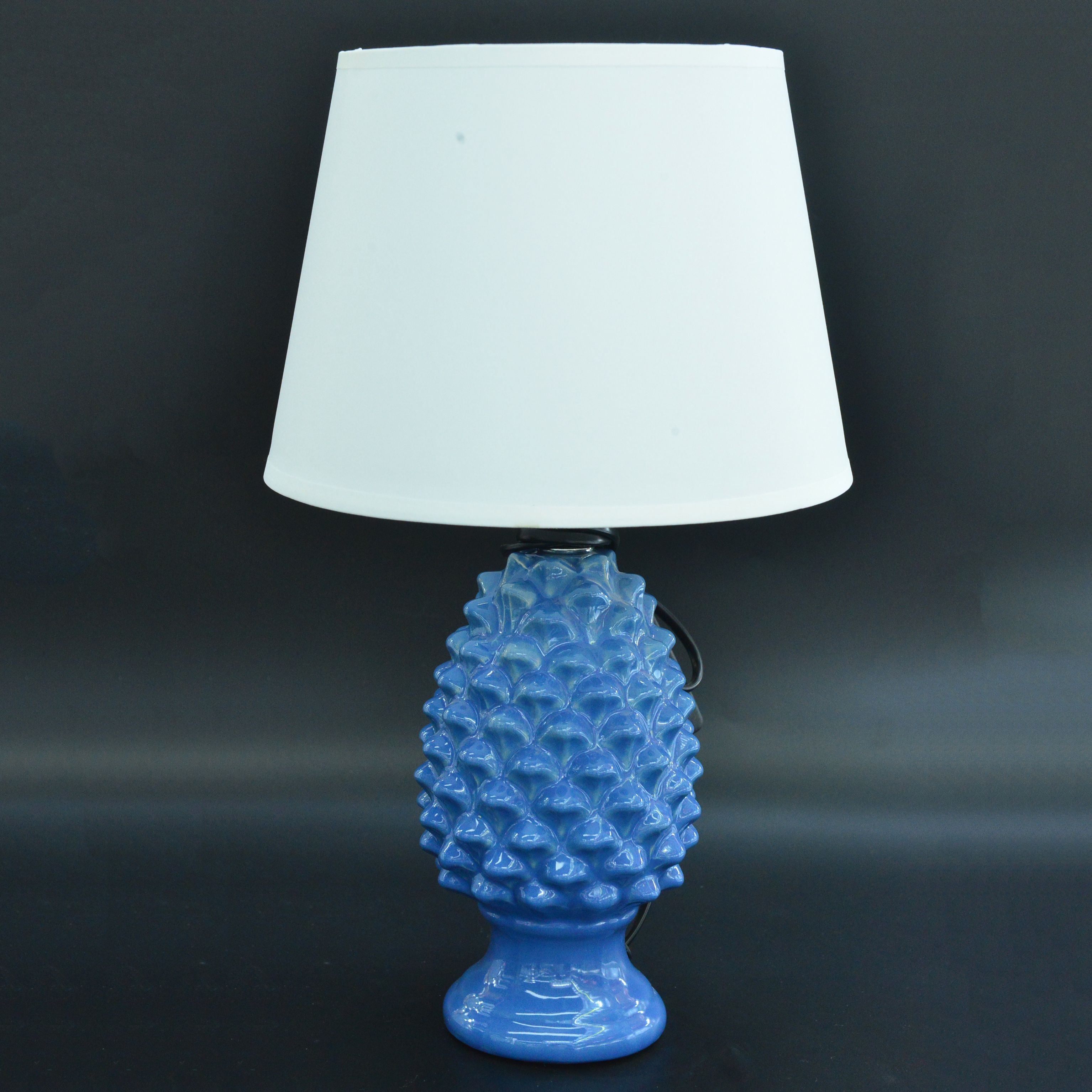 Navy Blue Pineapple Series Ceramic Table Lamp with Unique Shape Factory Direct Sales