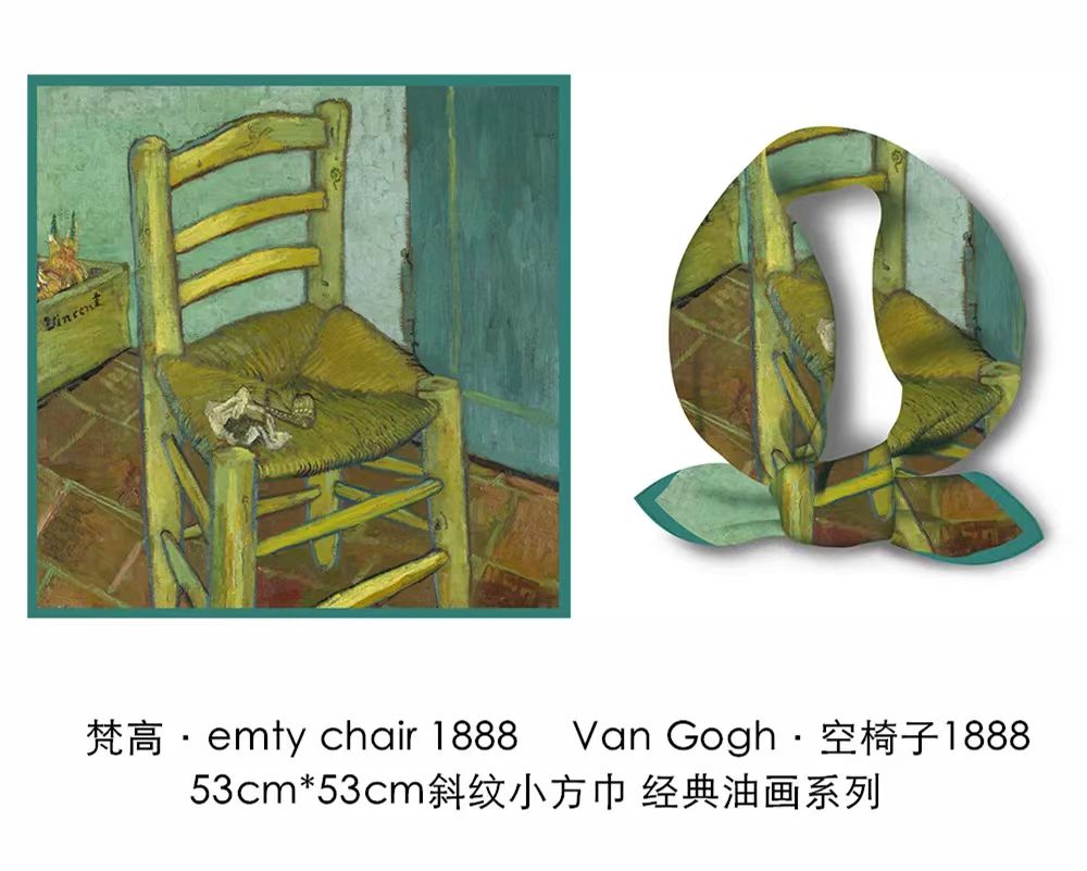 53 classic oil painting series twill small square towel van gogh style works taiwan version printing silk scarf scarf cheongsam shirt flow