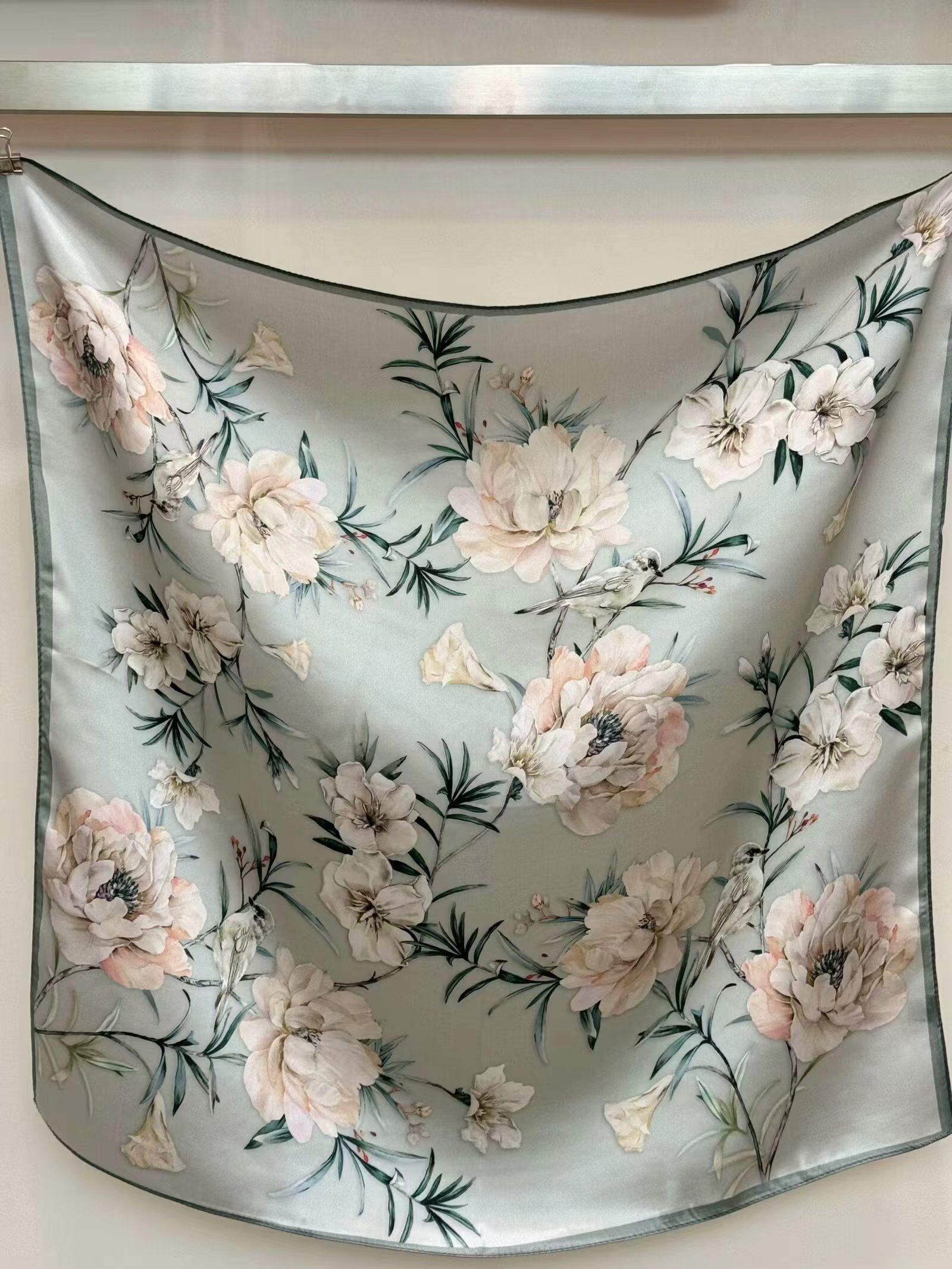 70 silk mulberry silk crepe satin scarf square scarf national style ancient style flower shawl scarf fashion trend