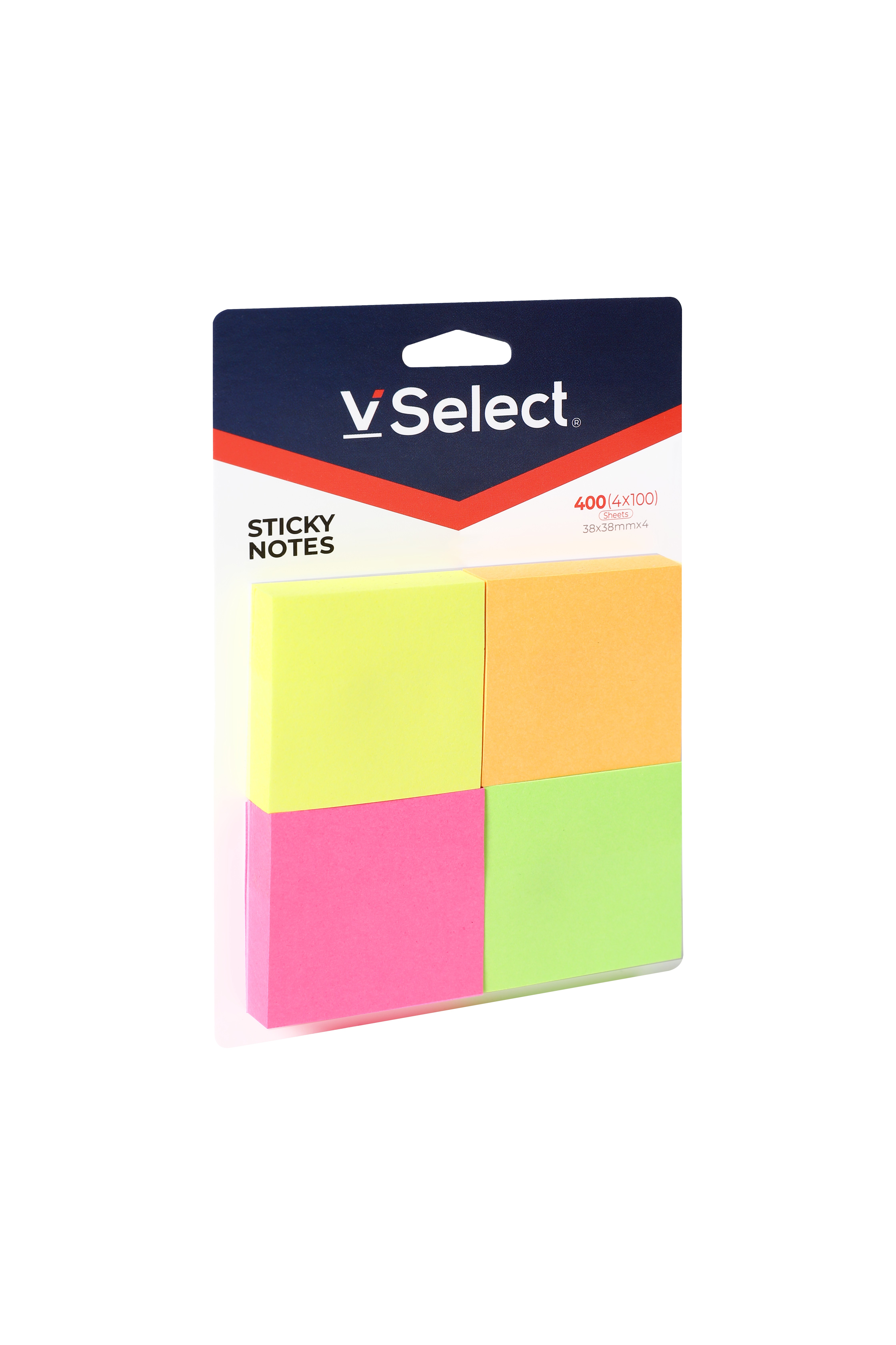 sticky notes 38 * 38mm * 4 fluorescent 4 colors 400 pieces foreign trade exclusive for one box