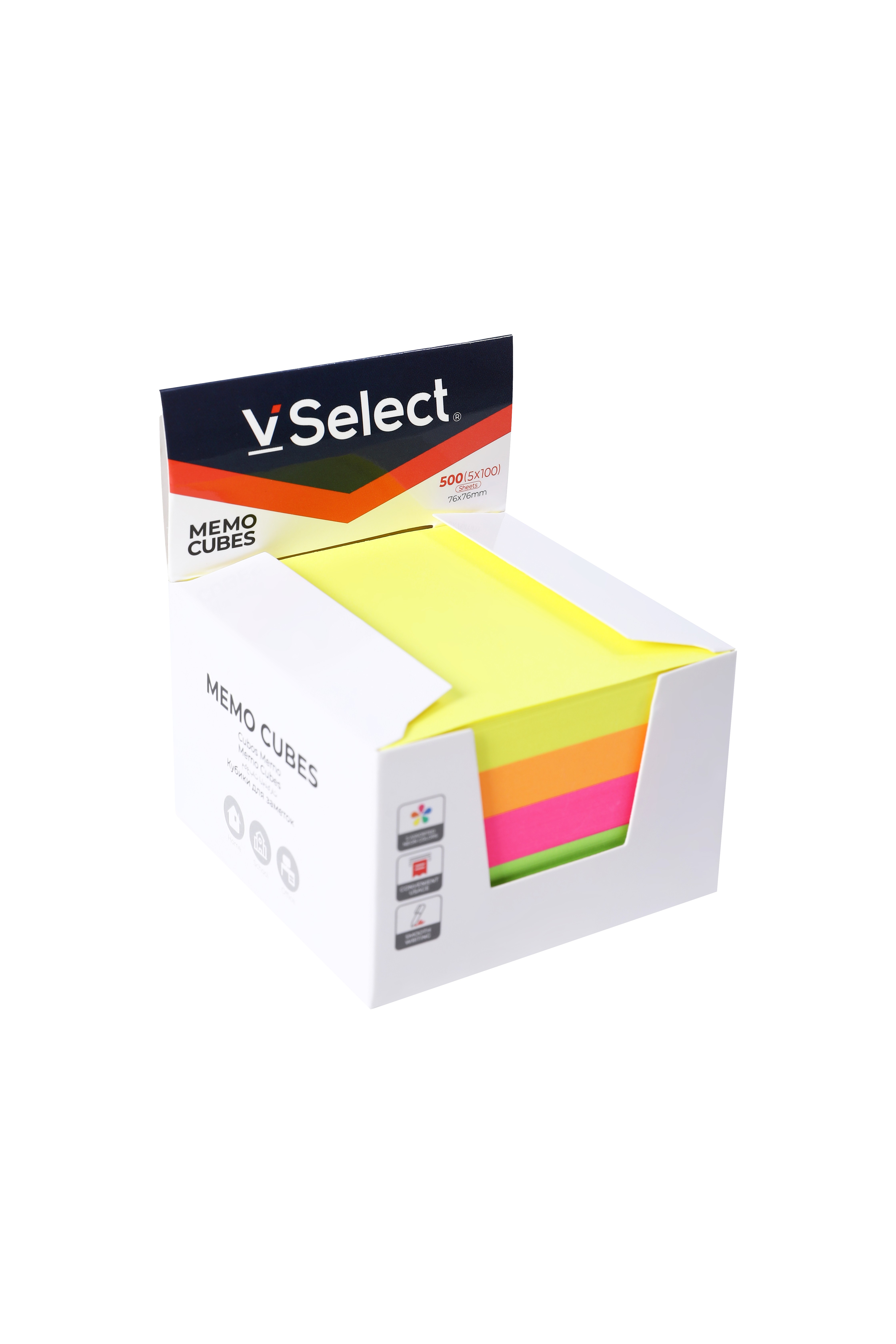 note paper 76 * 76mm fluorescent 5 colors 500 sheets for foreign trade exclusive for one box