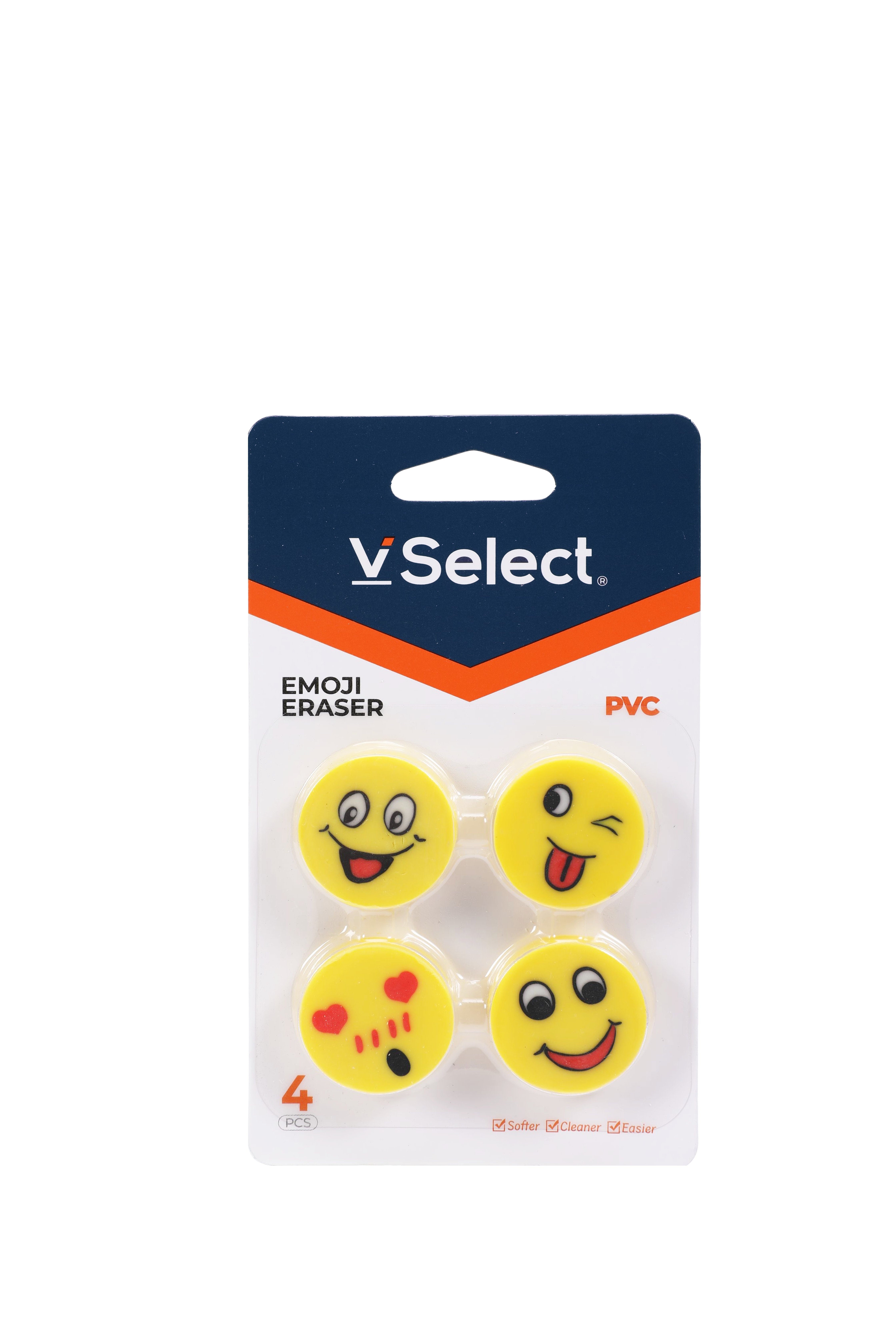 pvc facial expression eraser 4/card foreign trade exclusive for one box at least batch