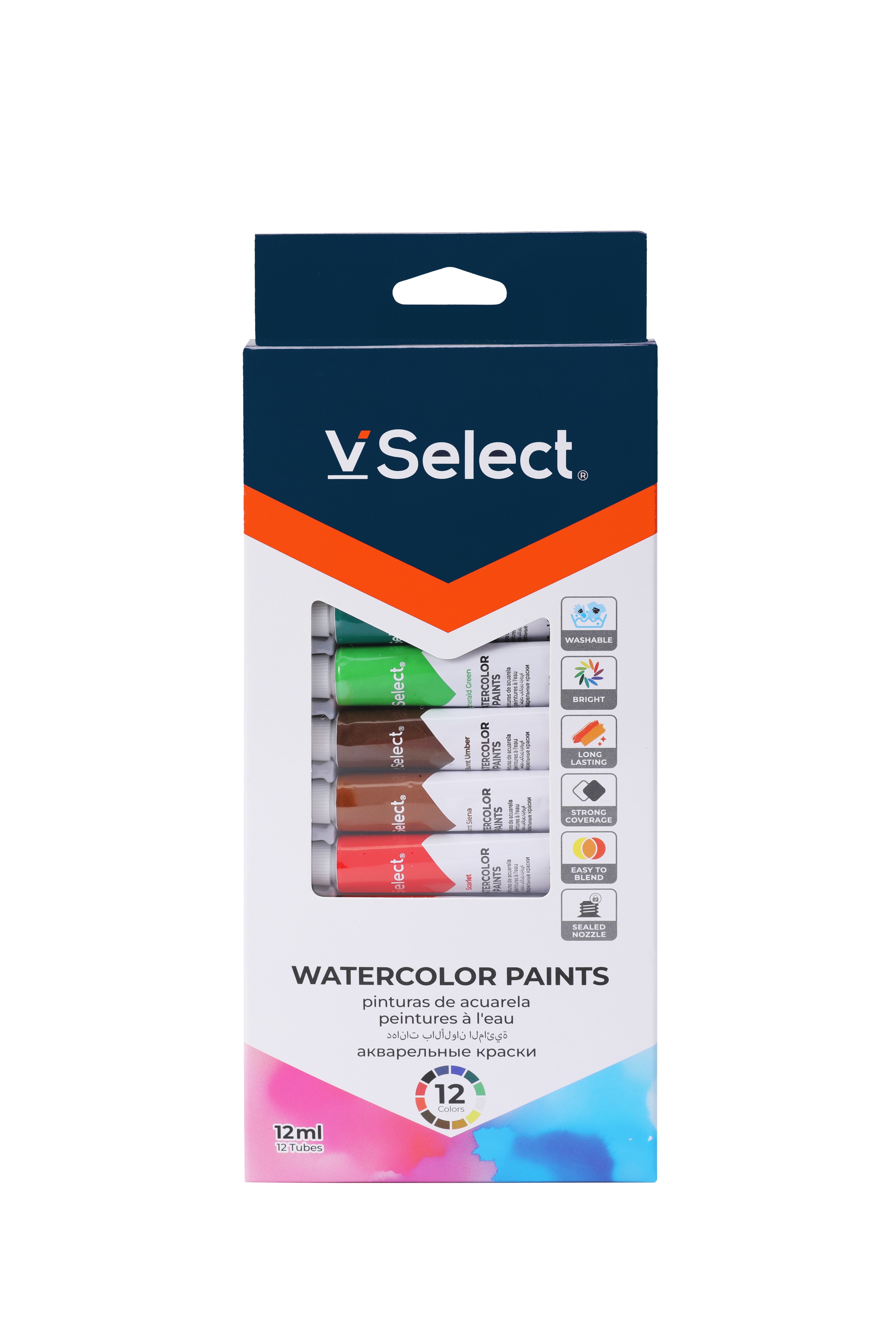 12ml watercolor 12 colors foreign trade exclusive for one box