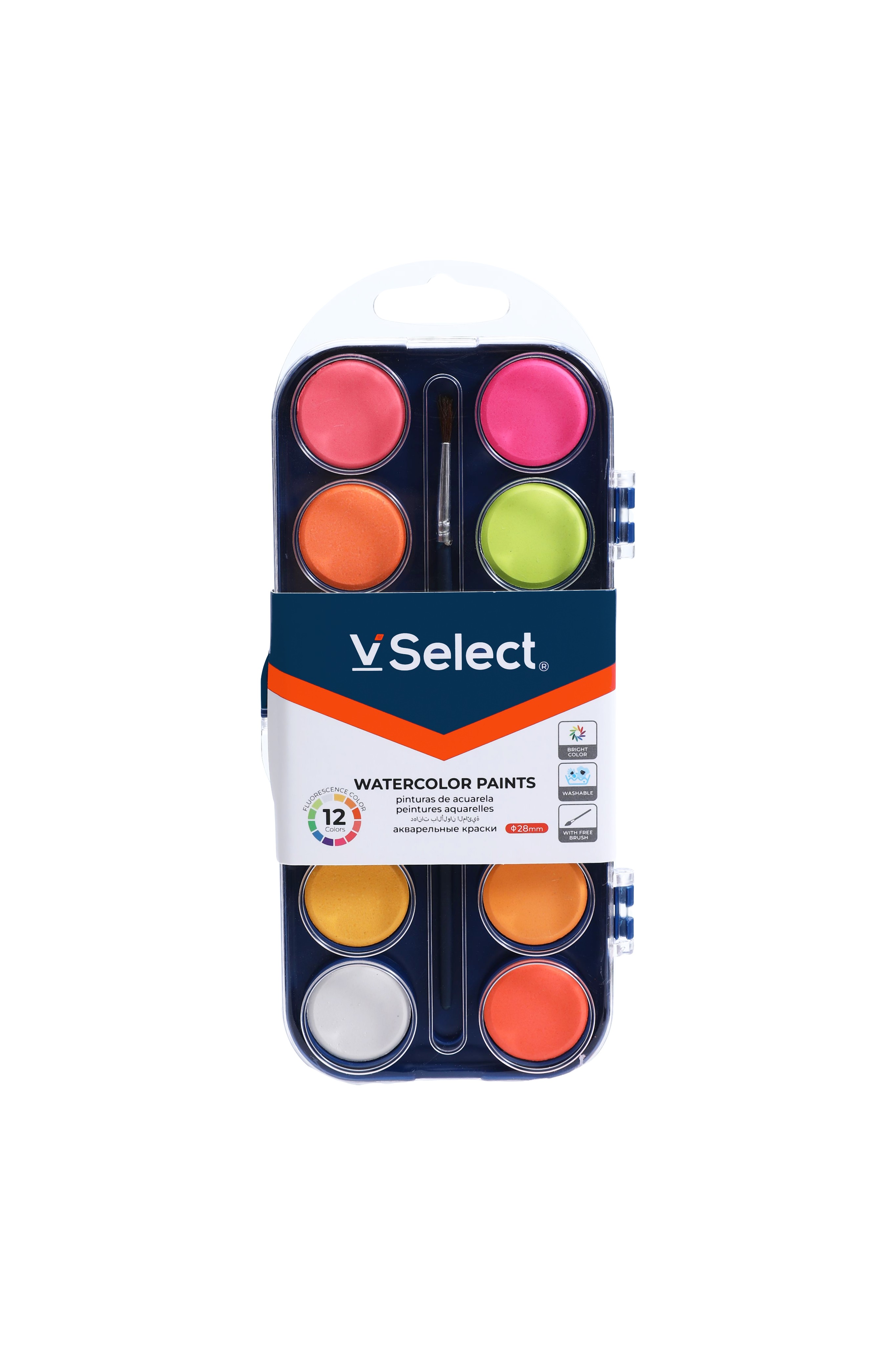 solid watercolor 12-color fluorescent color foreign trade exclusive for one box