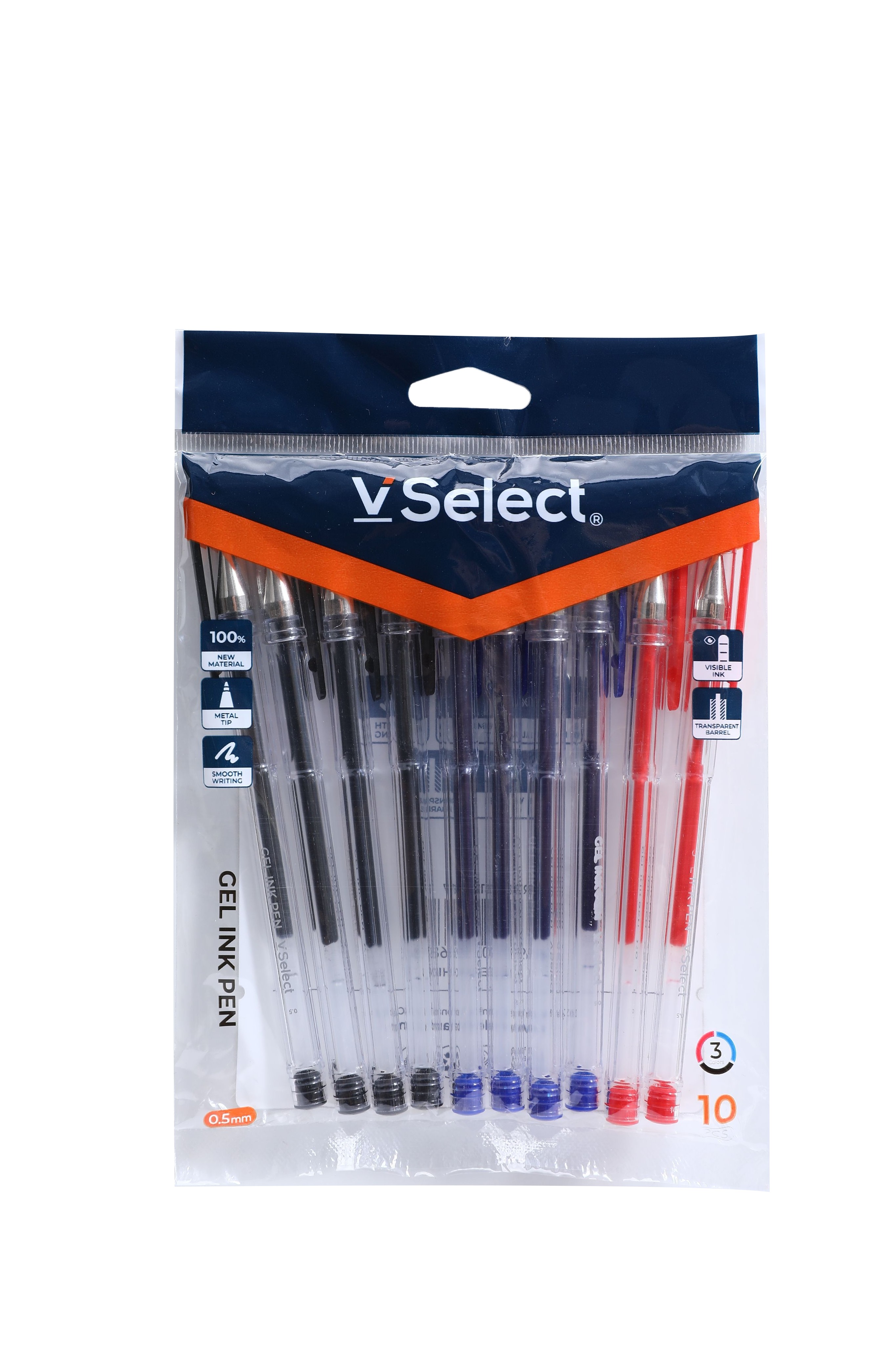 gel pen 3 colors 0.5mm 10 pcs/bag foreign trade exclusive for one box minimum batch