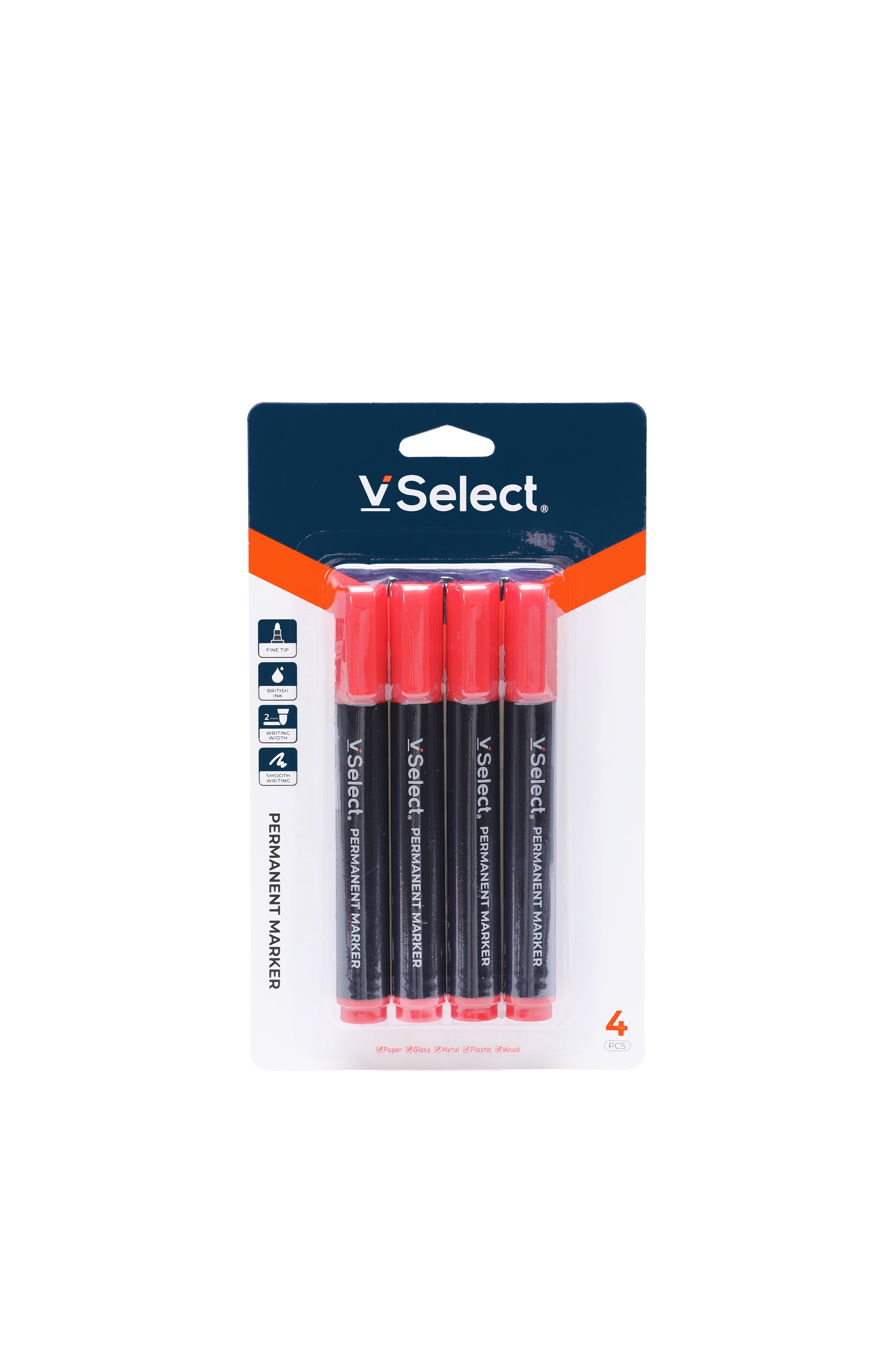 marking pen red 4 pcs/card foreign trade exclusive for one box at least batch