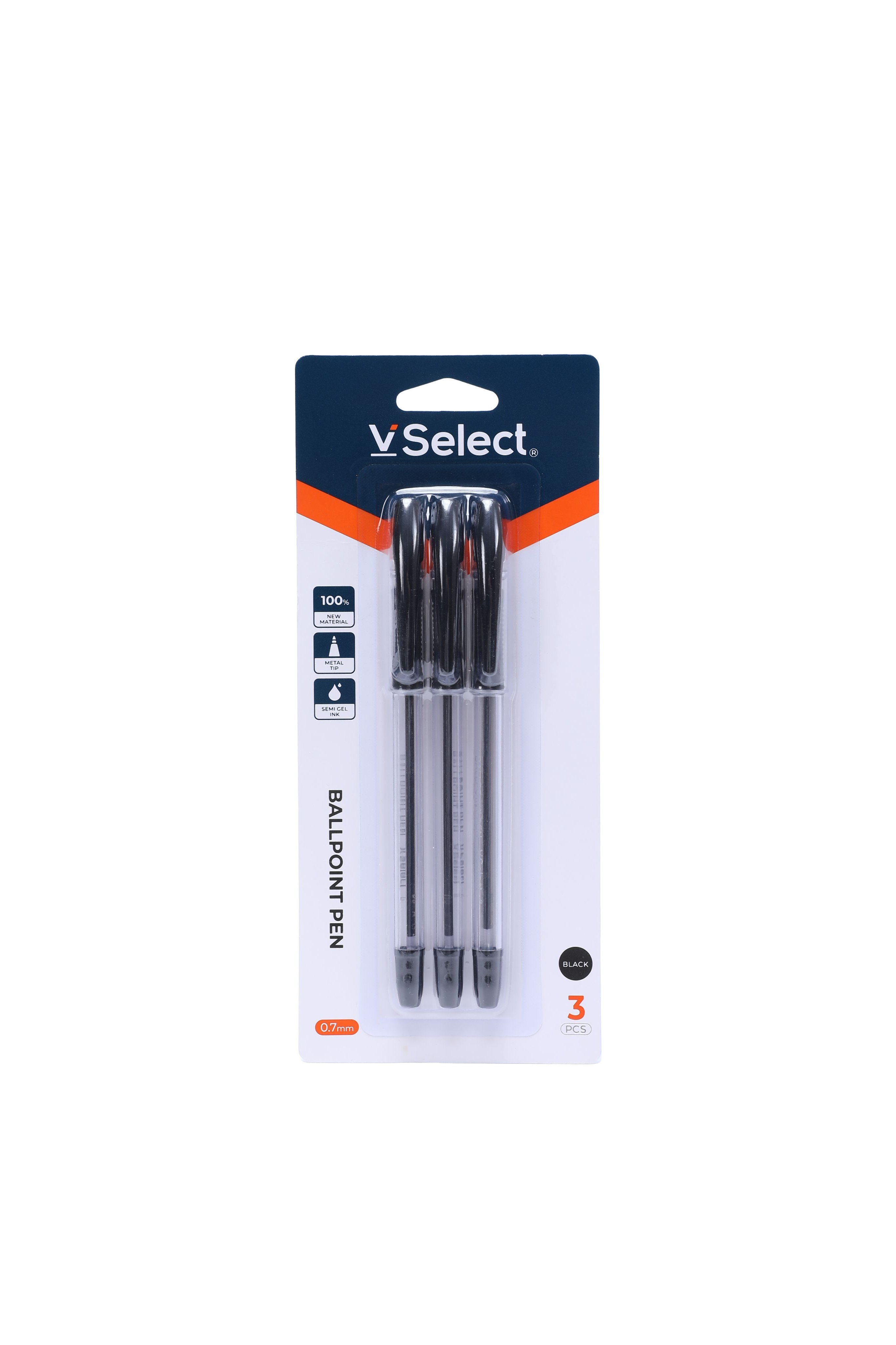 neutral oil pen black 0.7mm 3 pcs/card foreign trade exclusive for one box starting from batch