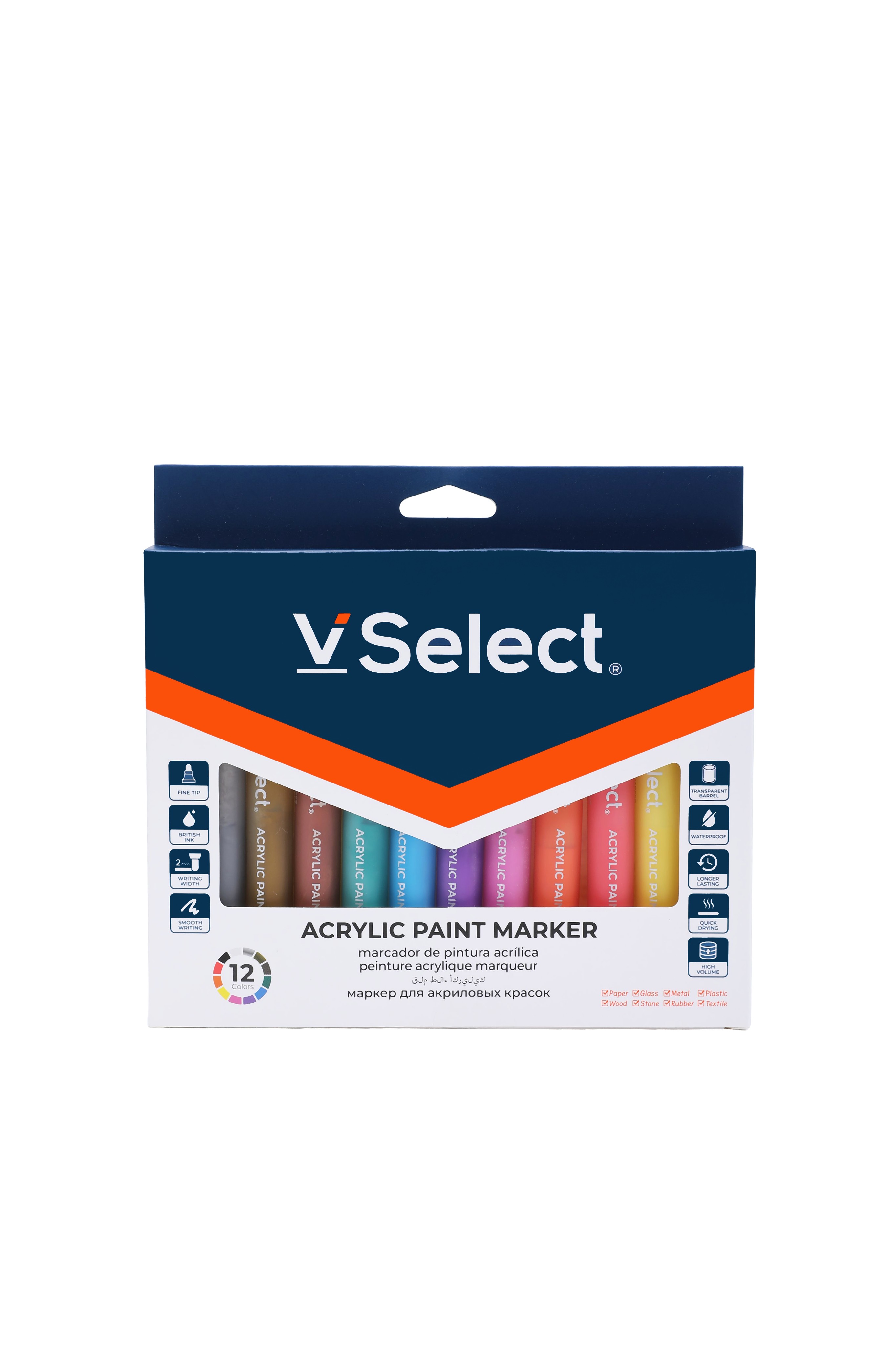 acrylic marker pen 12 colors foreign trade exclusive for one box