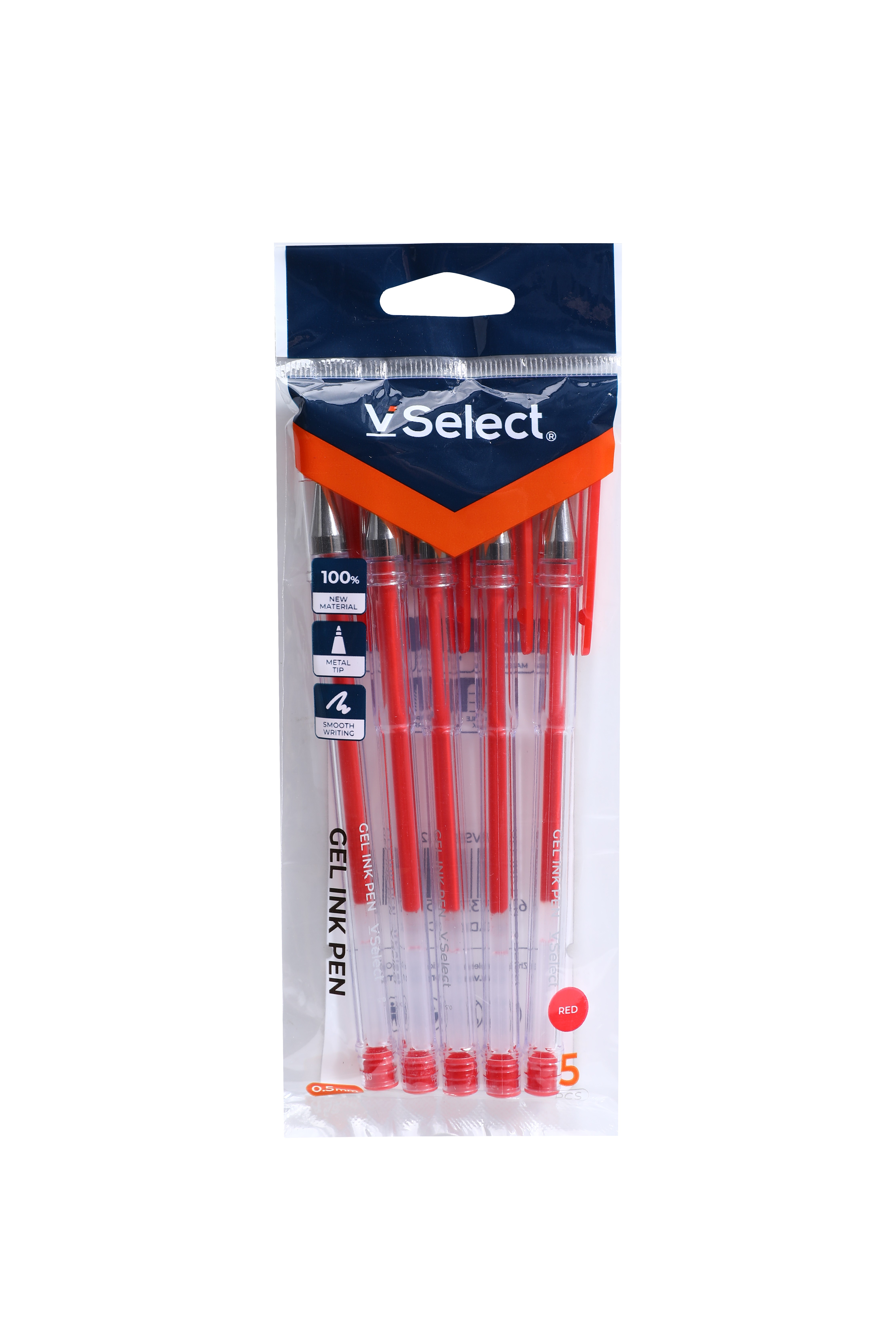 gel pen red 0.5mm 5 pcs/bag foreign trade exclusive for one box