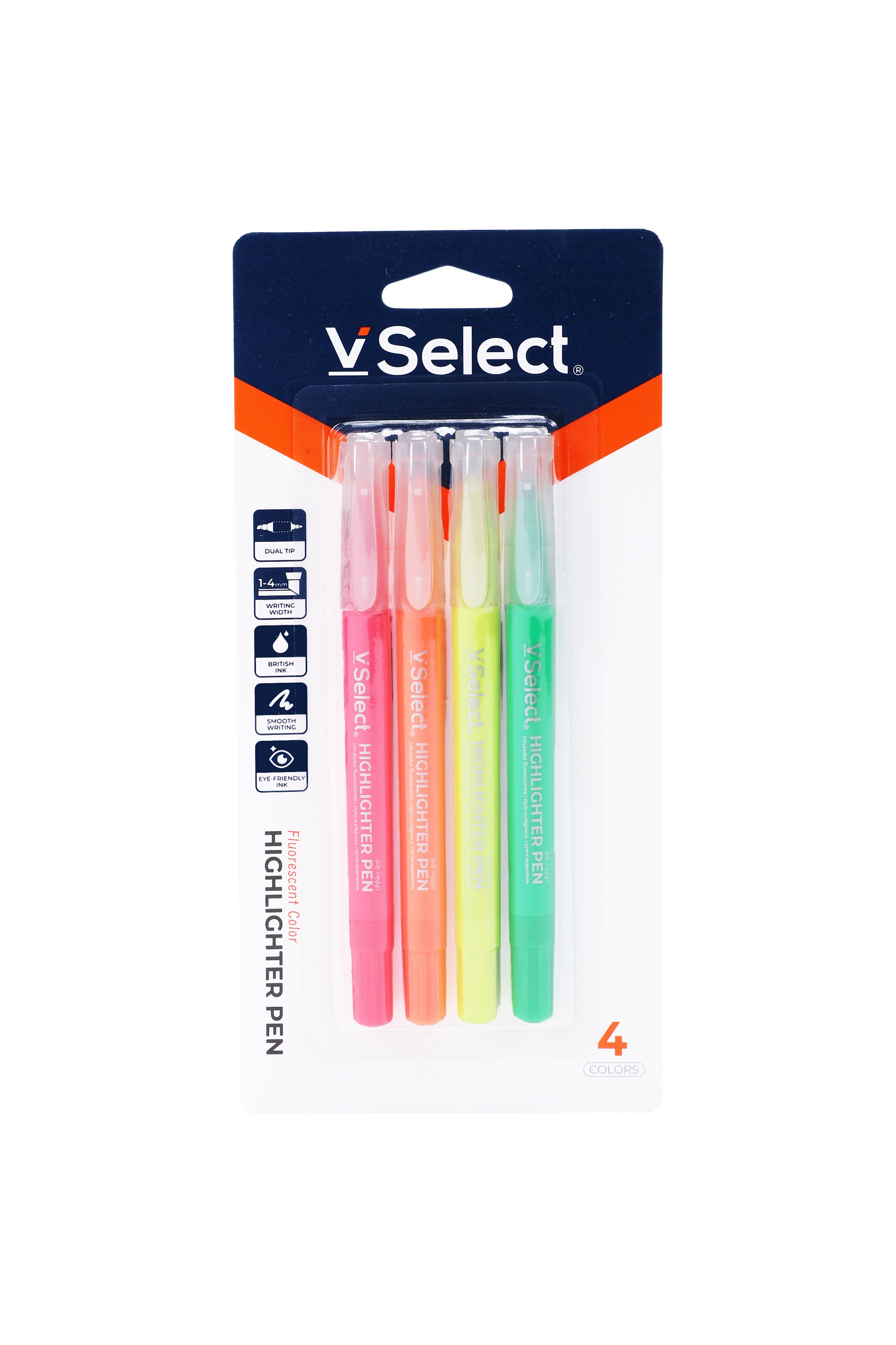 pen-shaped fluorescent pen fluorescent 4-color foreign trade exclusive for one box