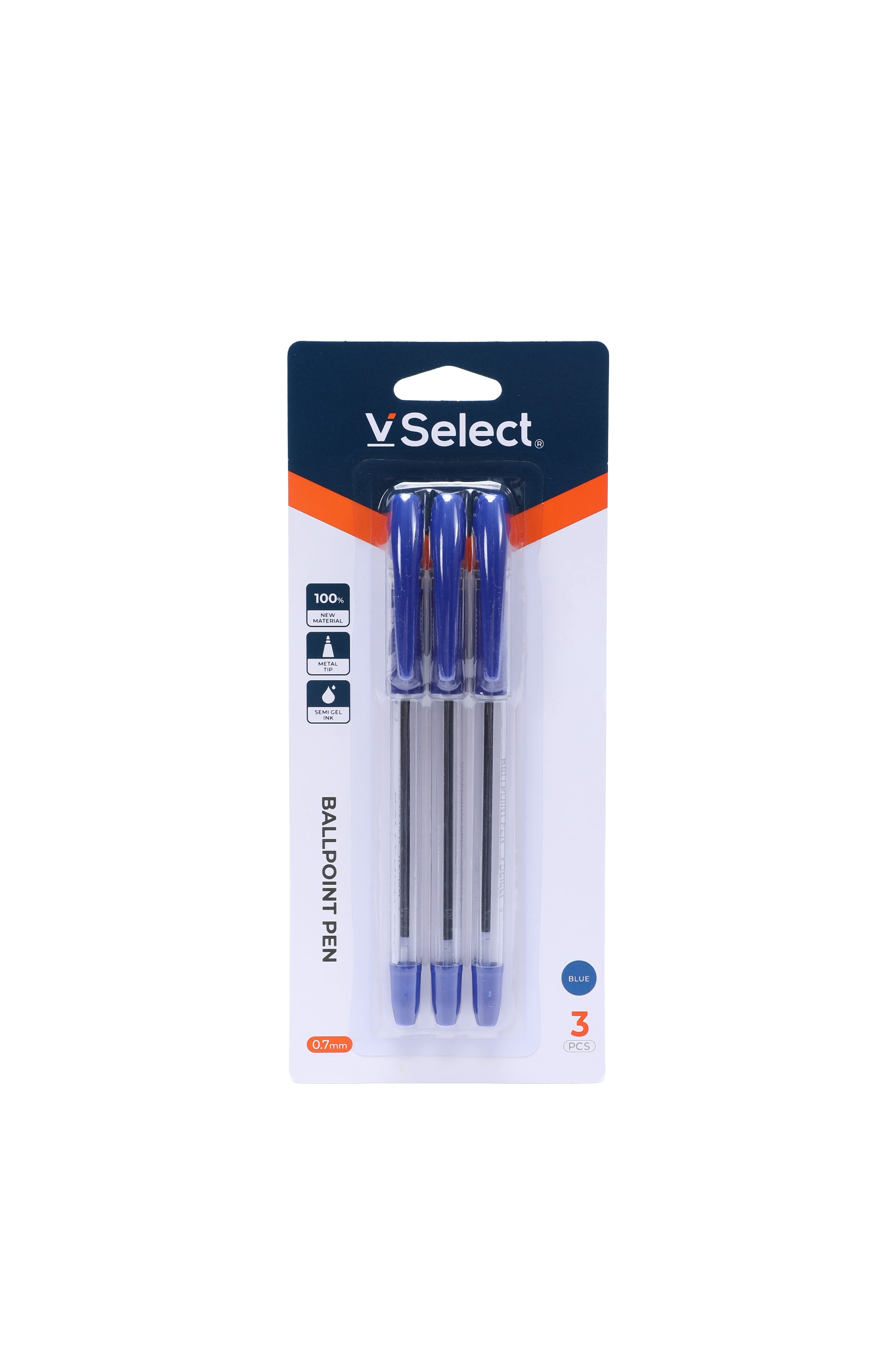 neutral oil pen blue 0.7mm 3 pcs/card for foreign trade only one box for batch