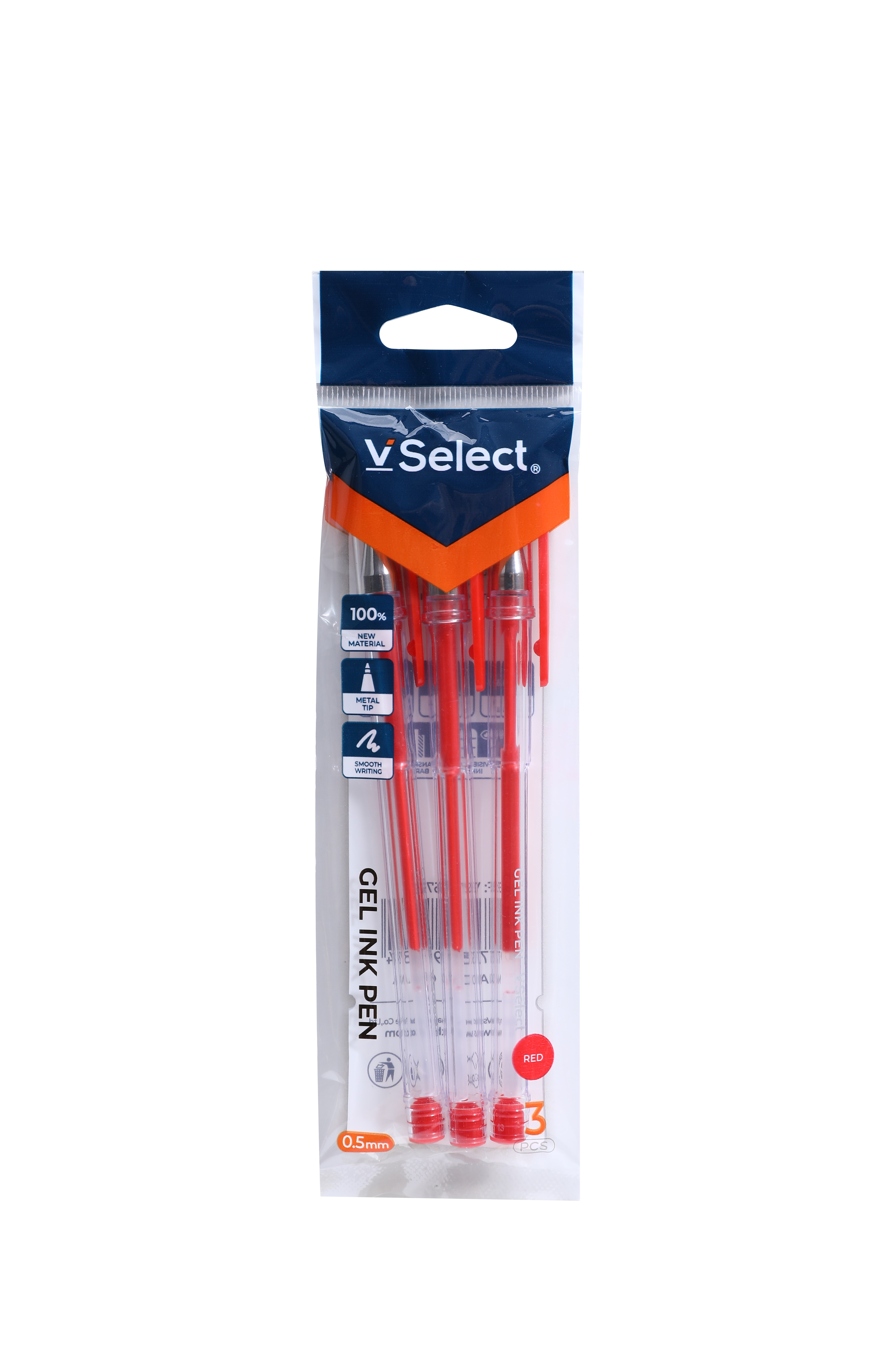 gel pen red 0.5mm 3 pcs/bag foreign trade exclusive for one box