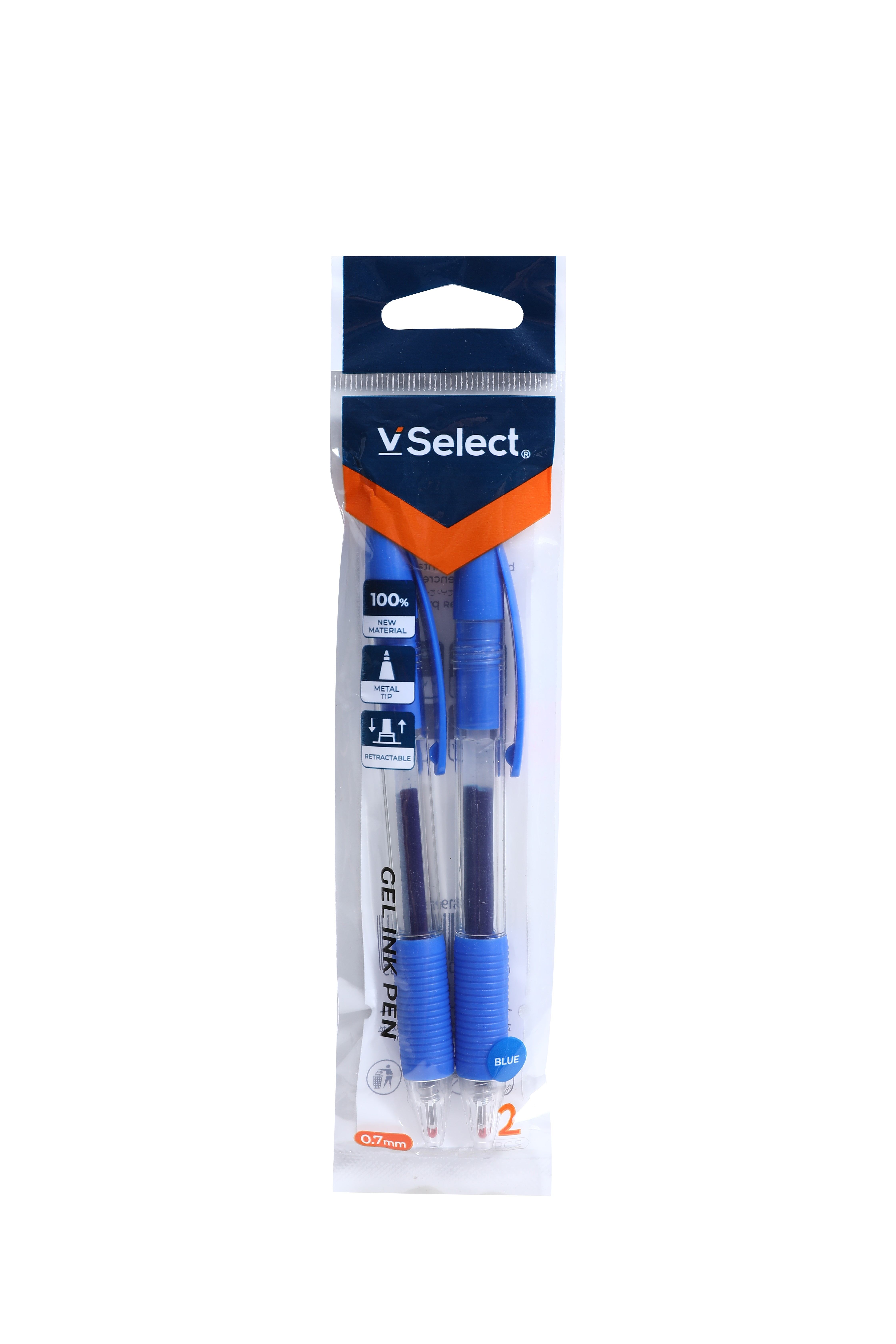 gel pen blue 0.7mm 2 pcs/bag foreign trade exclusive for one box