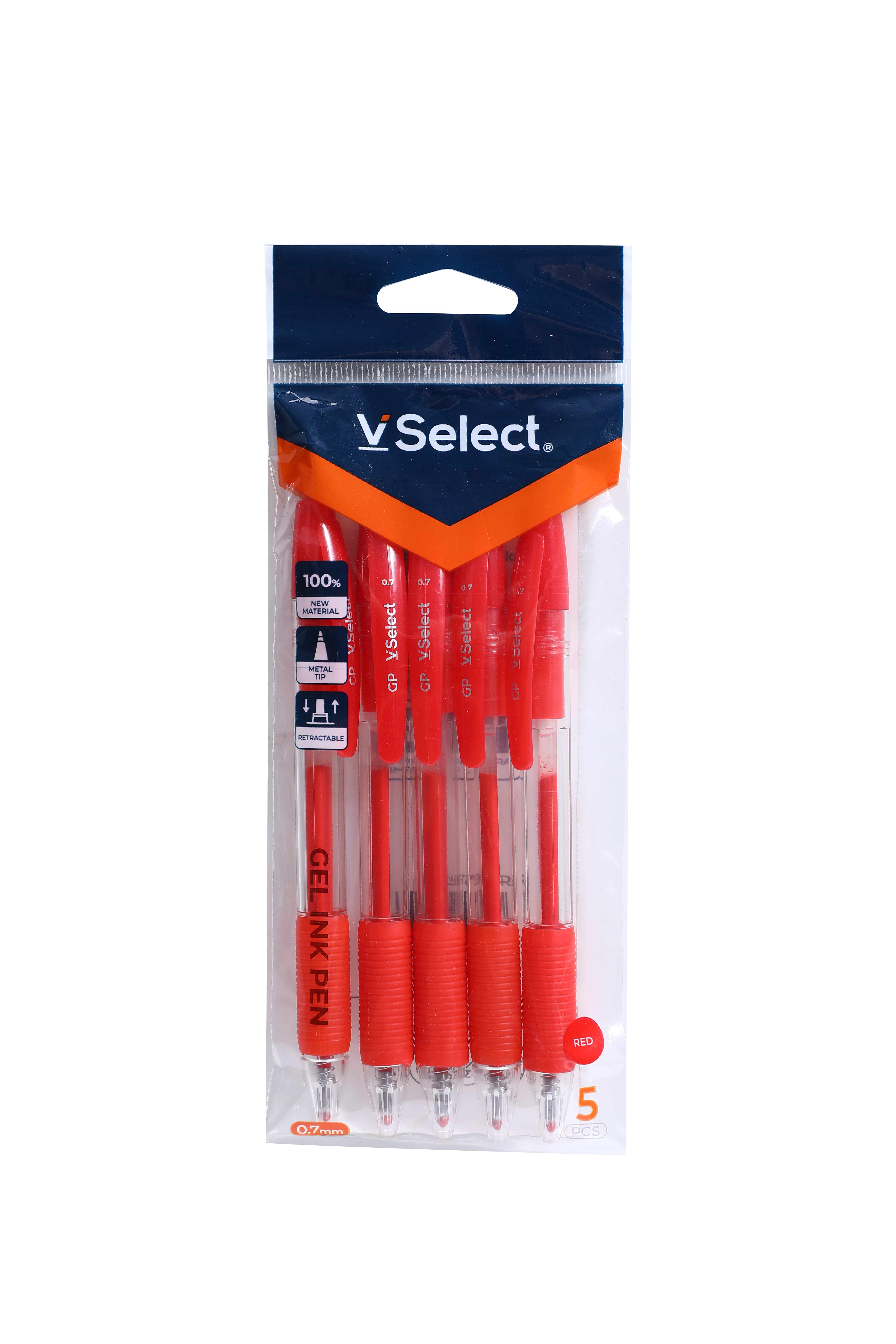 gel pen red 0.7mm 5 pcs/bag foreign trade exclusive for one box