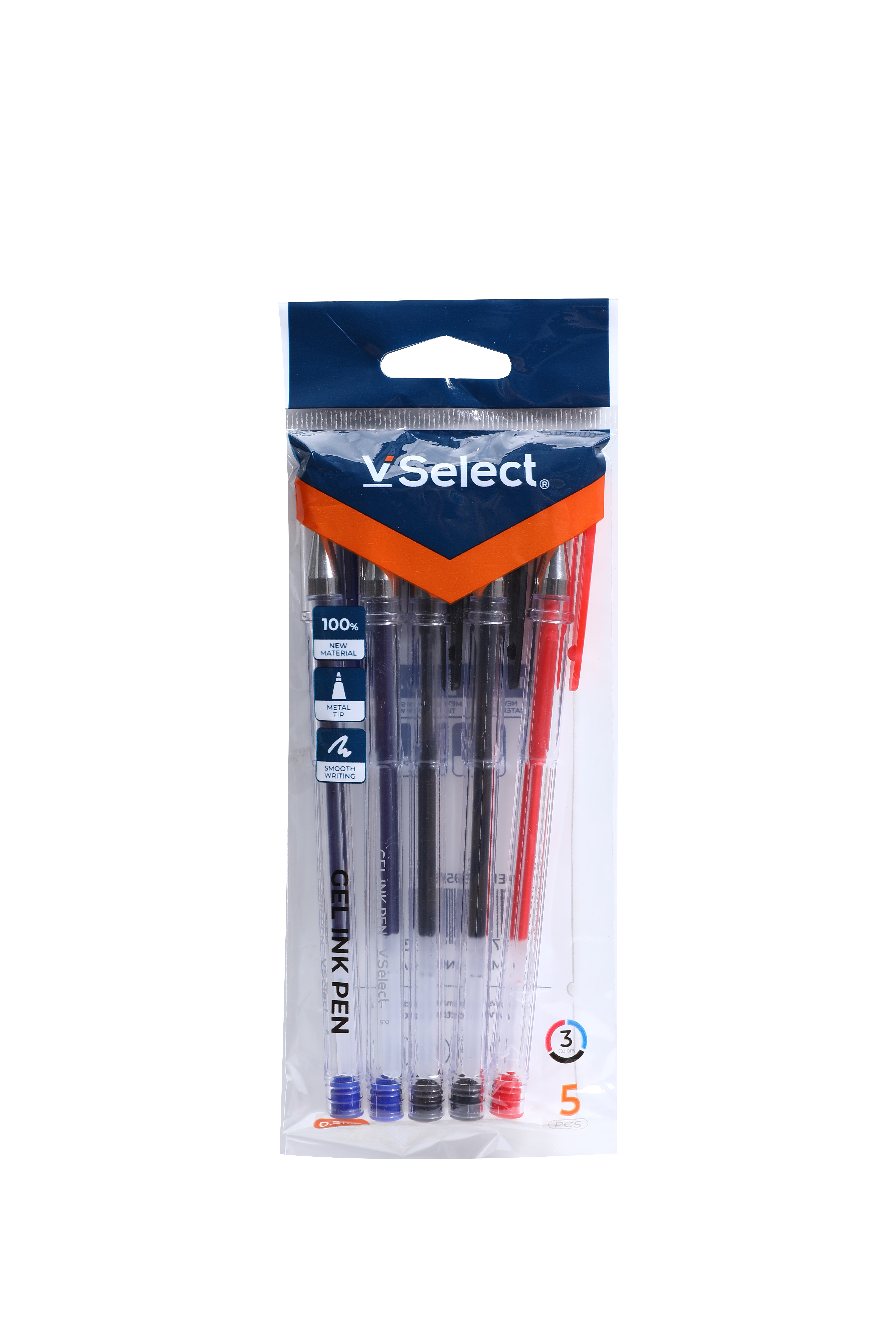 gel pen 3 colors 0.5mm 5 pcs/bag foreign trade exclusive for one box minimum batch