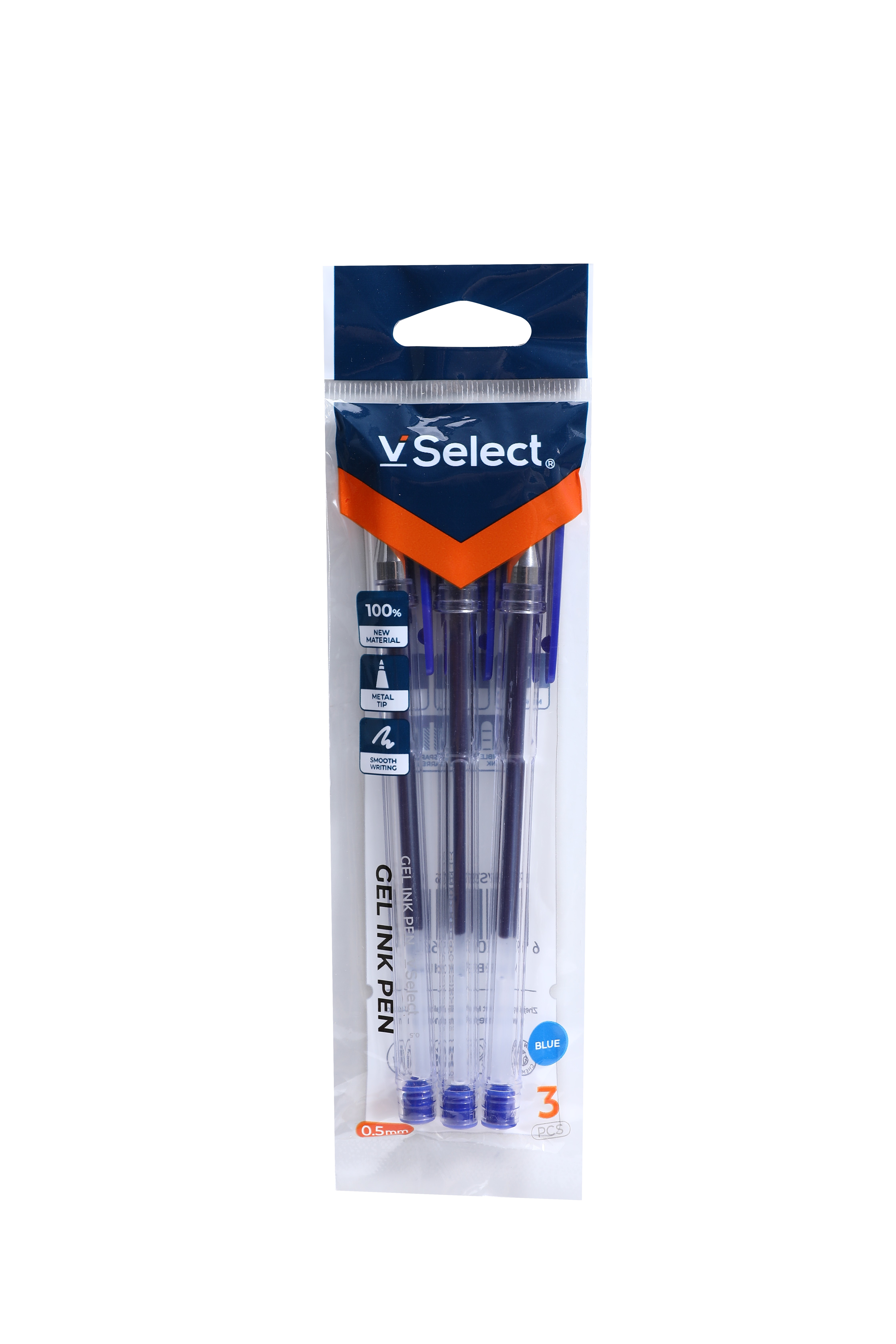 gel pen blue 0.5mm 3 pcs/bag foreign trade exclusive for one box