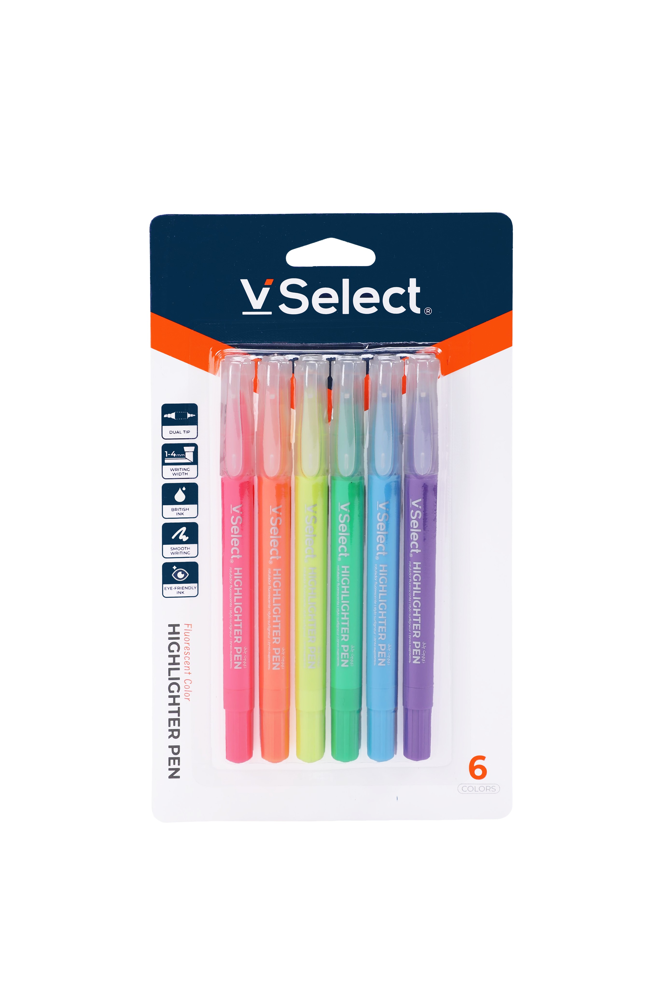 pen-shaped fluorescent pen fluorescent 6-color foreign trade exclusive for one box