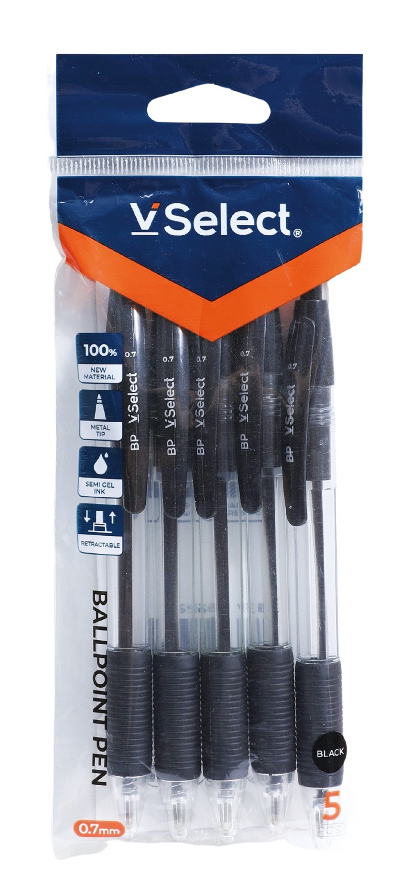 neutral oil pen black 0.7mm 5 pcs/bag foreign trade exclusive for one box