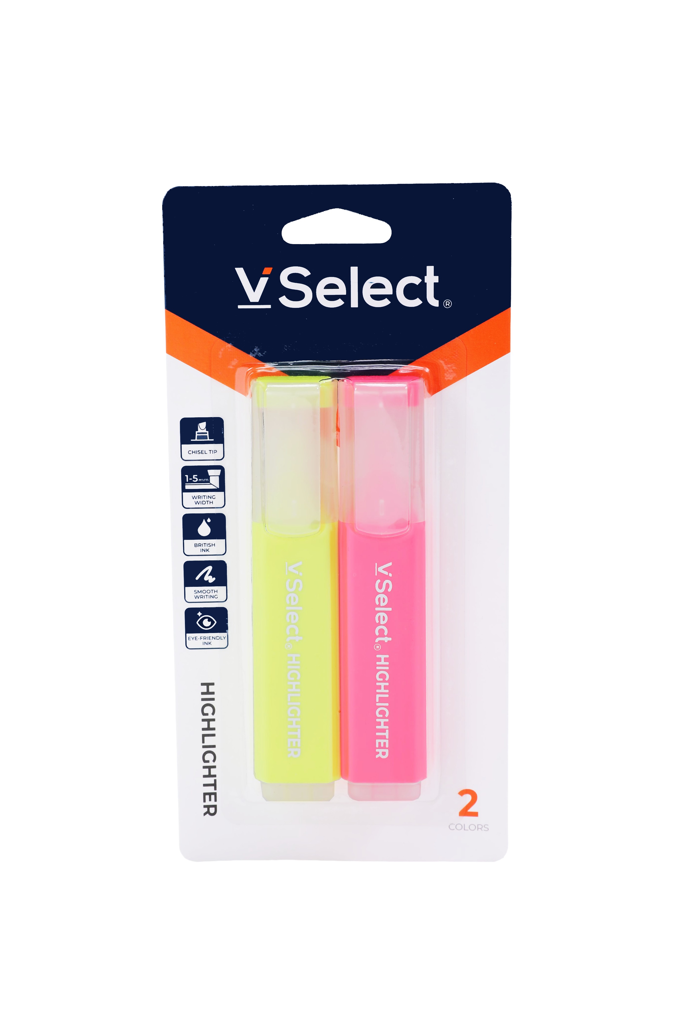 fluorescent pen yellow + red 2 pcs/card for foreign trade only one box for batch