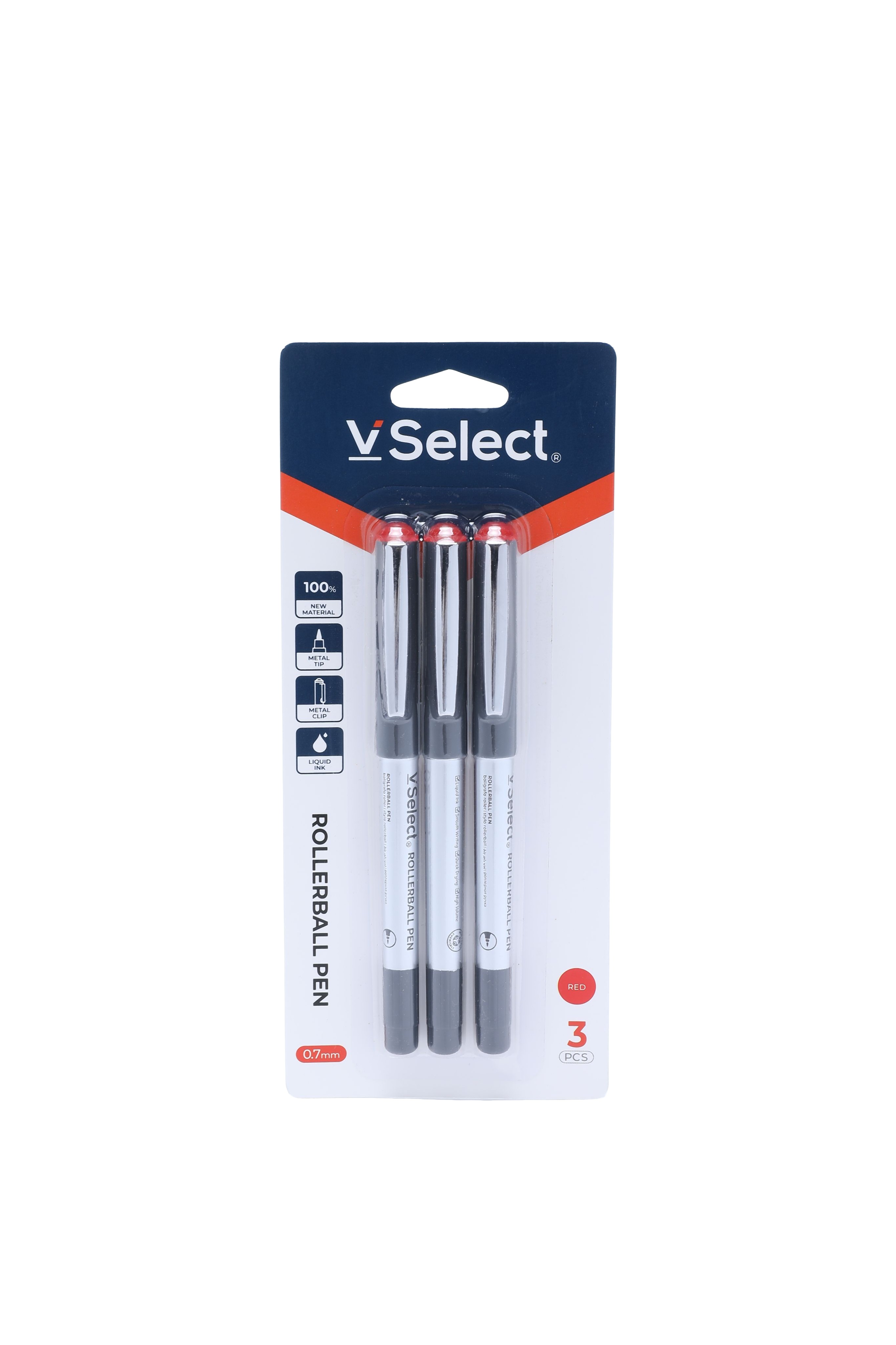 ballpoint pen red 0.7mm 3 pcs/card foreign trade special for one box starting batch