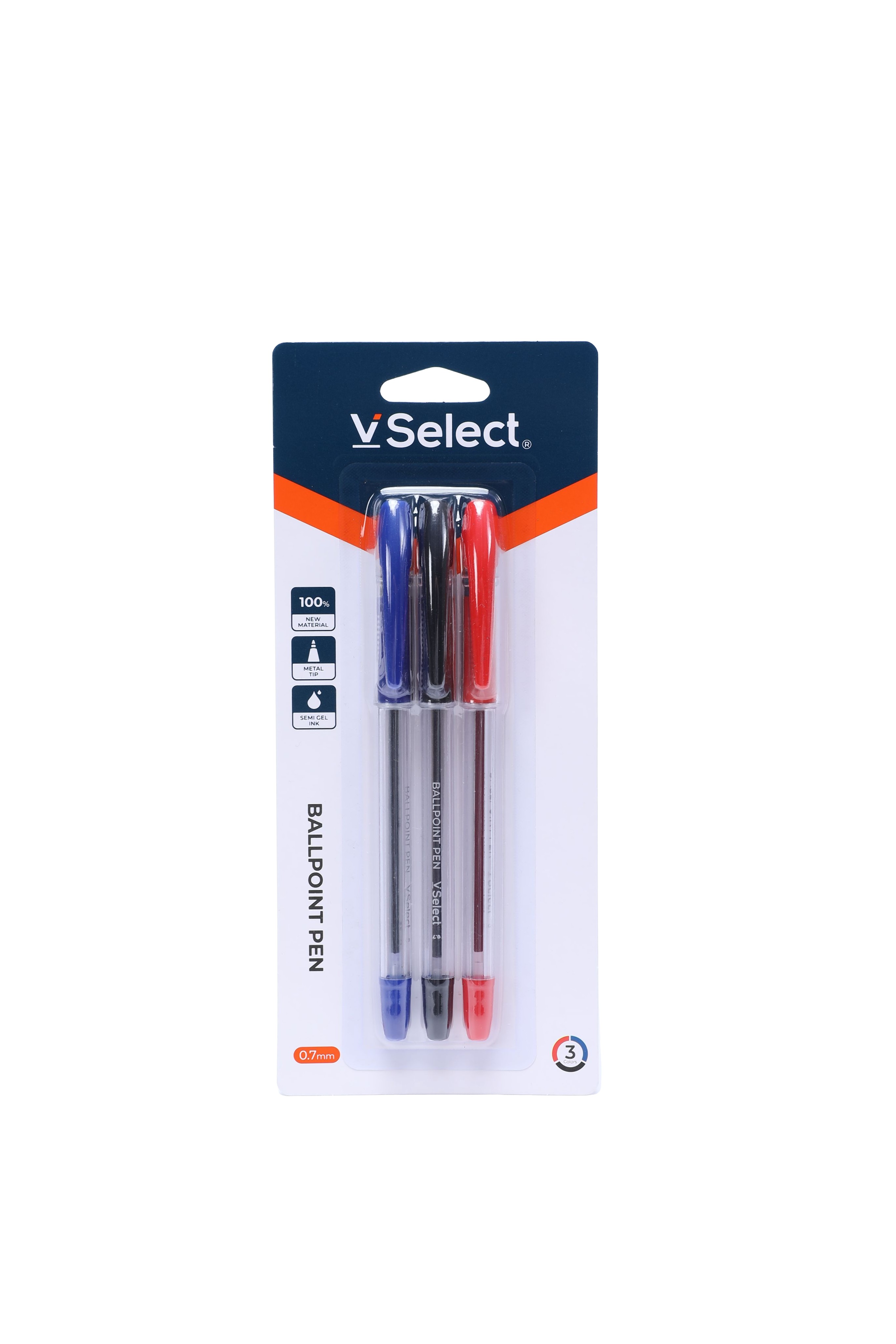 neutral oil pen 3 colors 0.7mm 3 pcs/card foreign trade exclusive for one box starting from batch